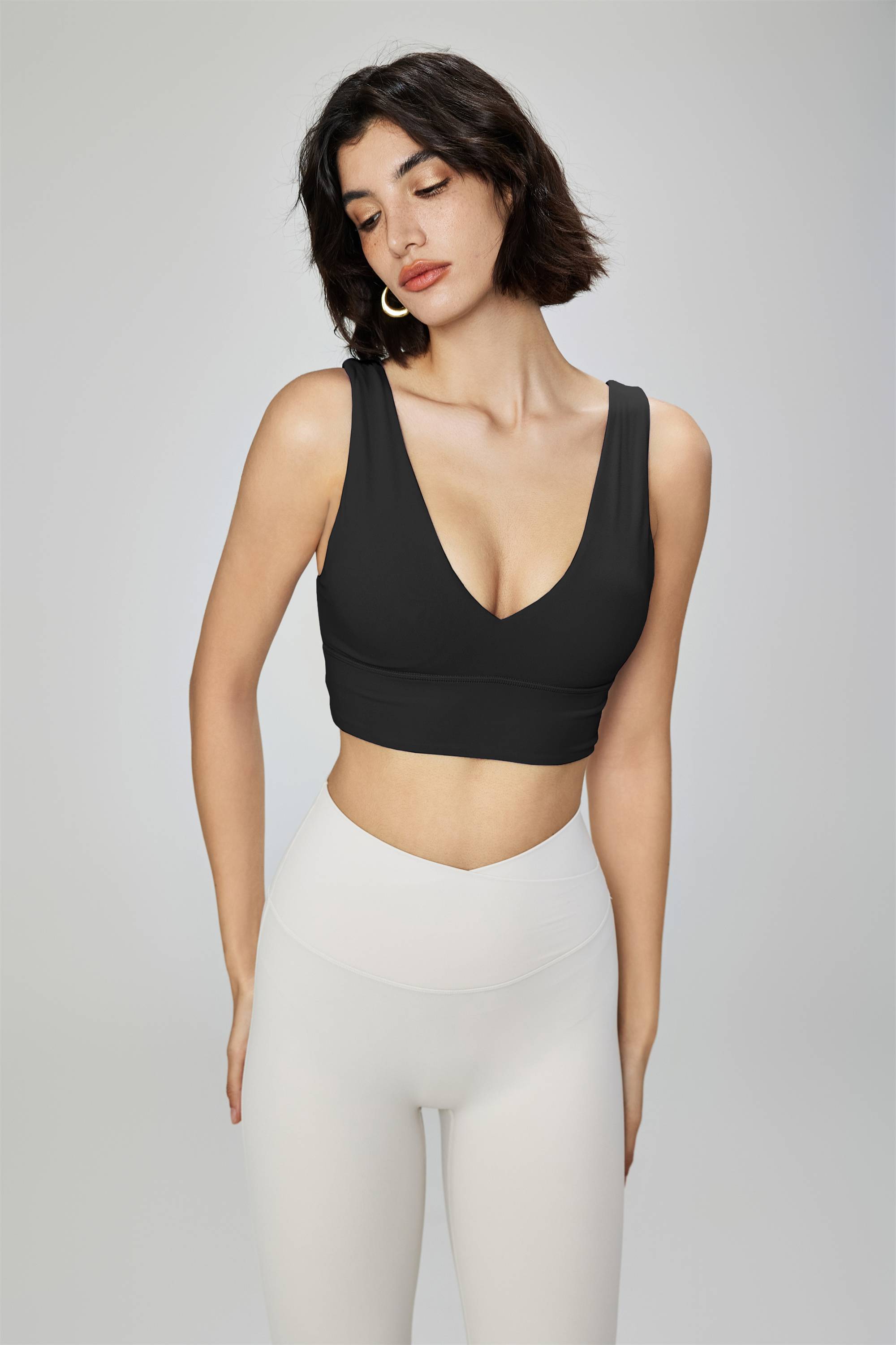 Deep V-neck Sports Bra