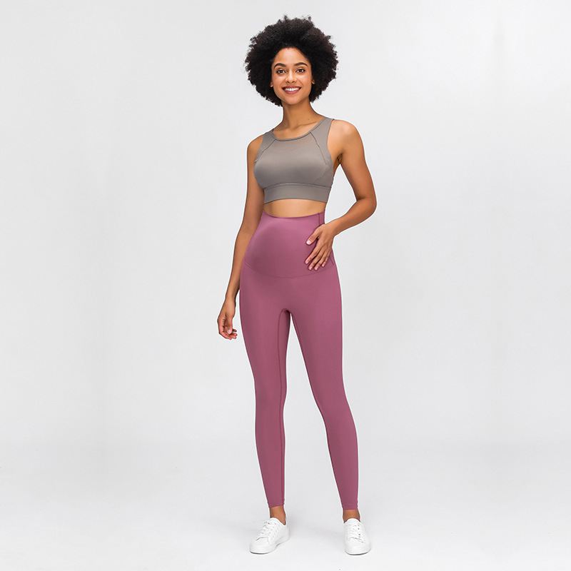 High-Waisted Belly-Wrap Maternity Yoga Leggings