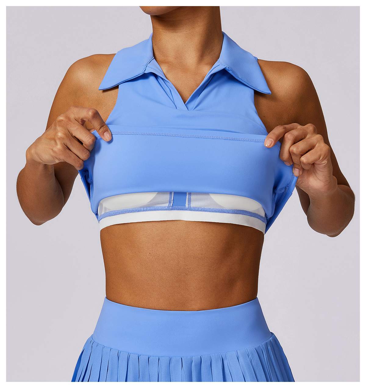 Tennis Fitness Top With Polo Collar