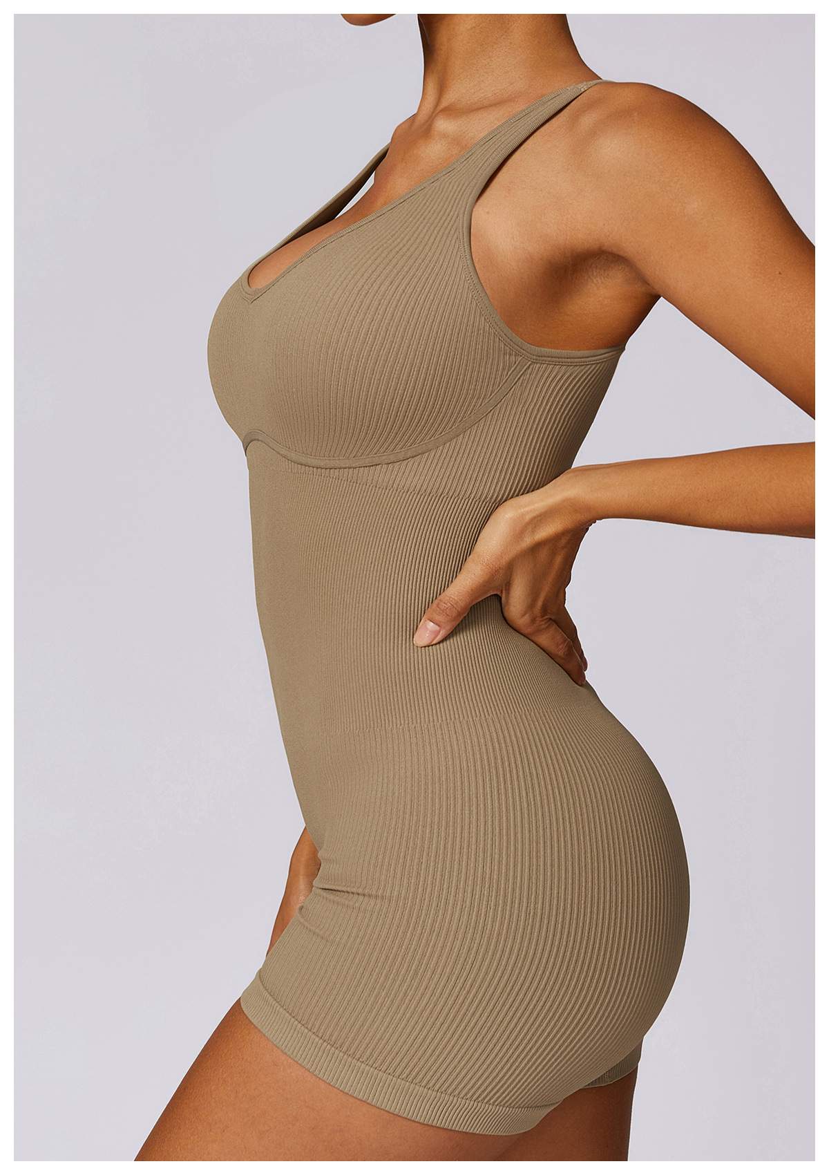 Ribbed Seamless Yoga Bodysuit