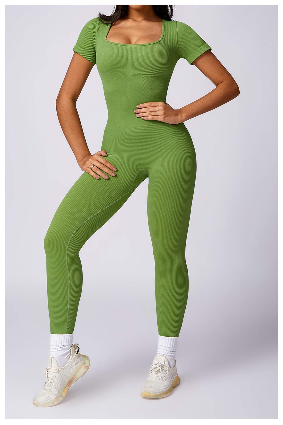 Ribbed Seamless Yoga Bodysuit