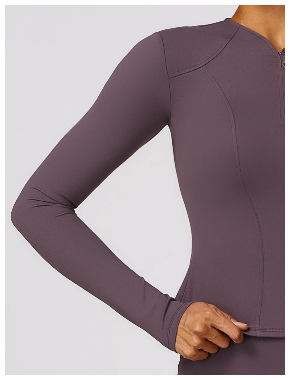 Women Half-Zip Long Sleeve Top