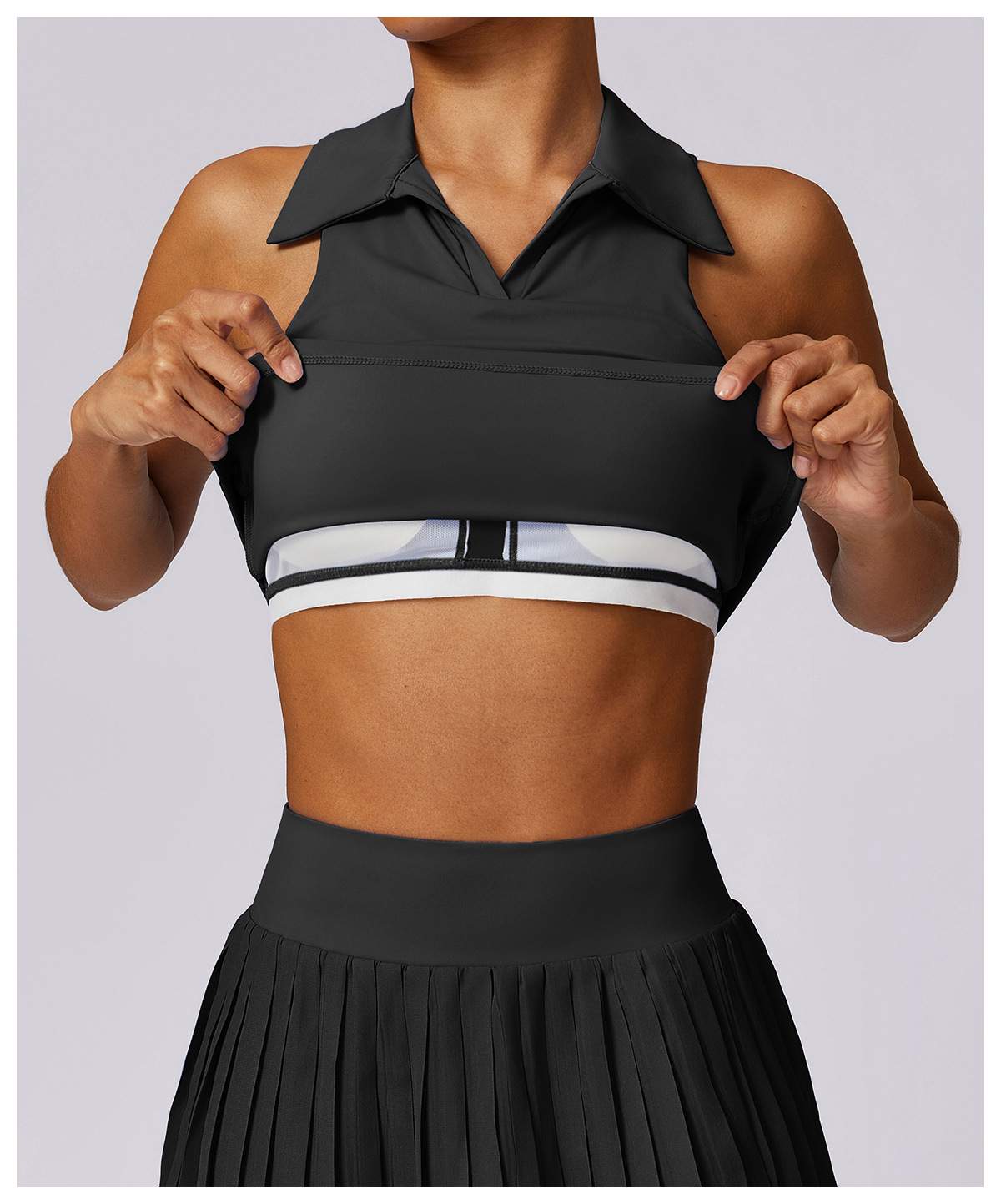 Tennis Fitness Top With Polo Collar