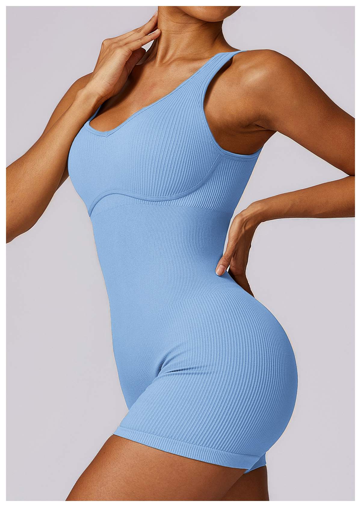 Ribbed Seamless Yoga Bodysuit