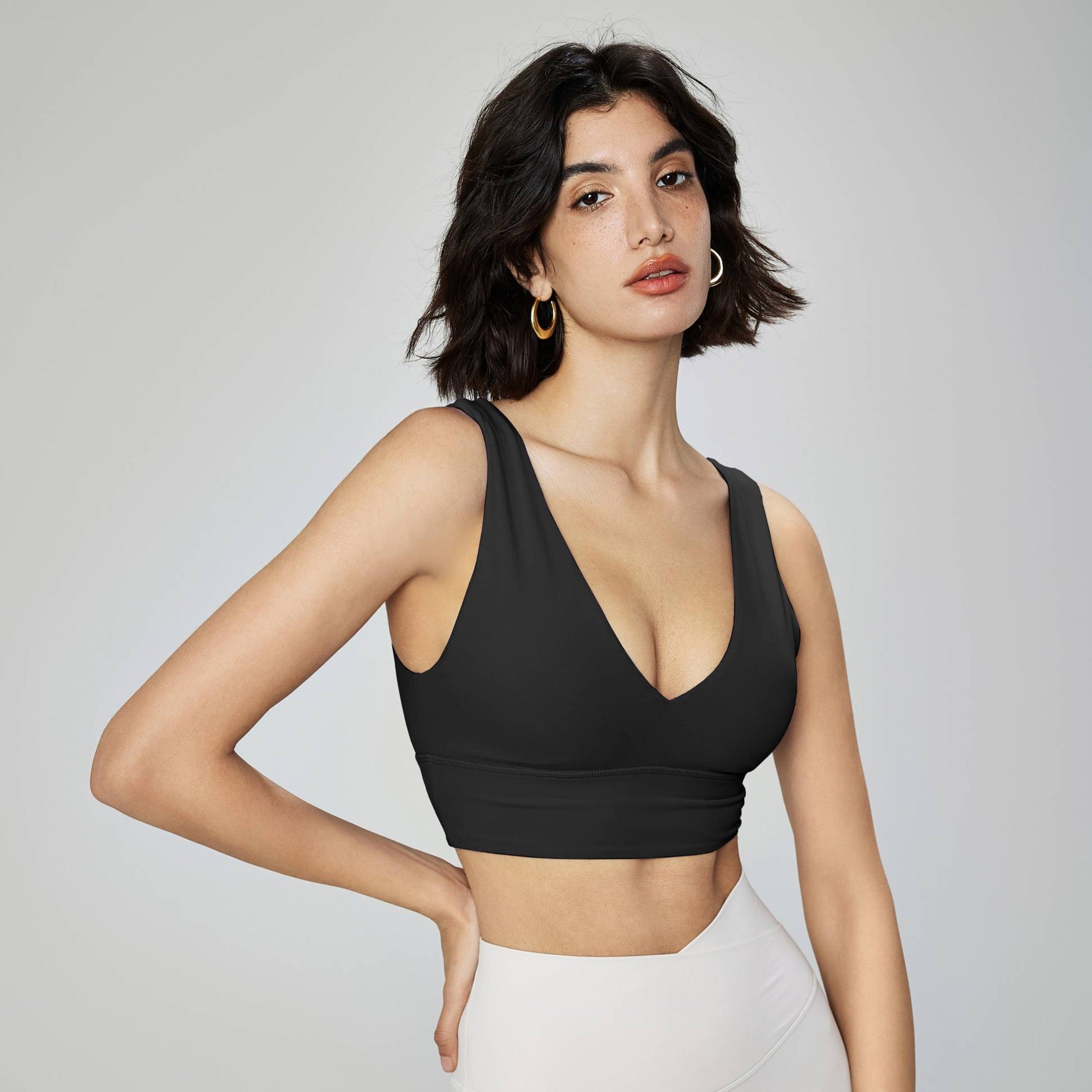 Deep V-neck Sports Bra