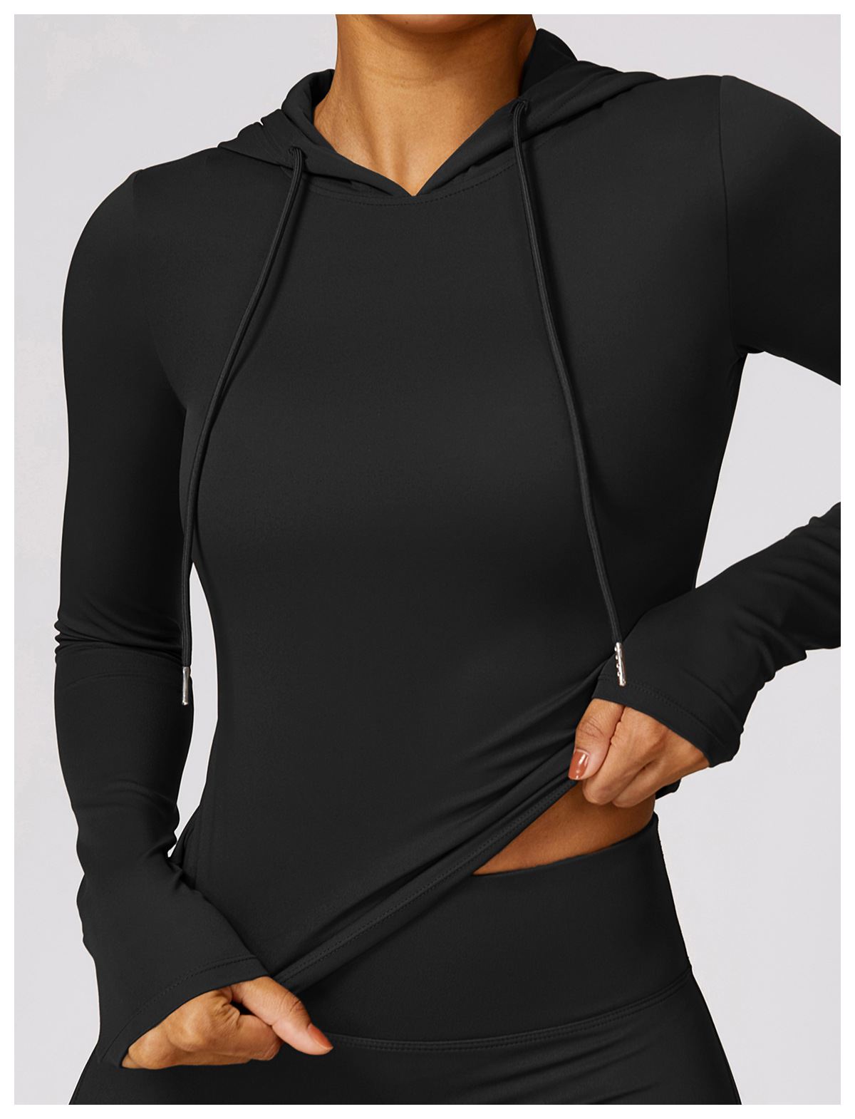 Long-Sleeve Hooded Top