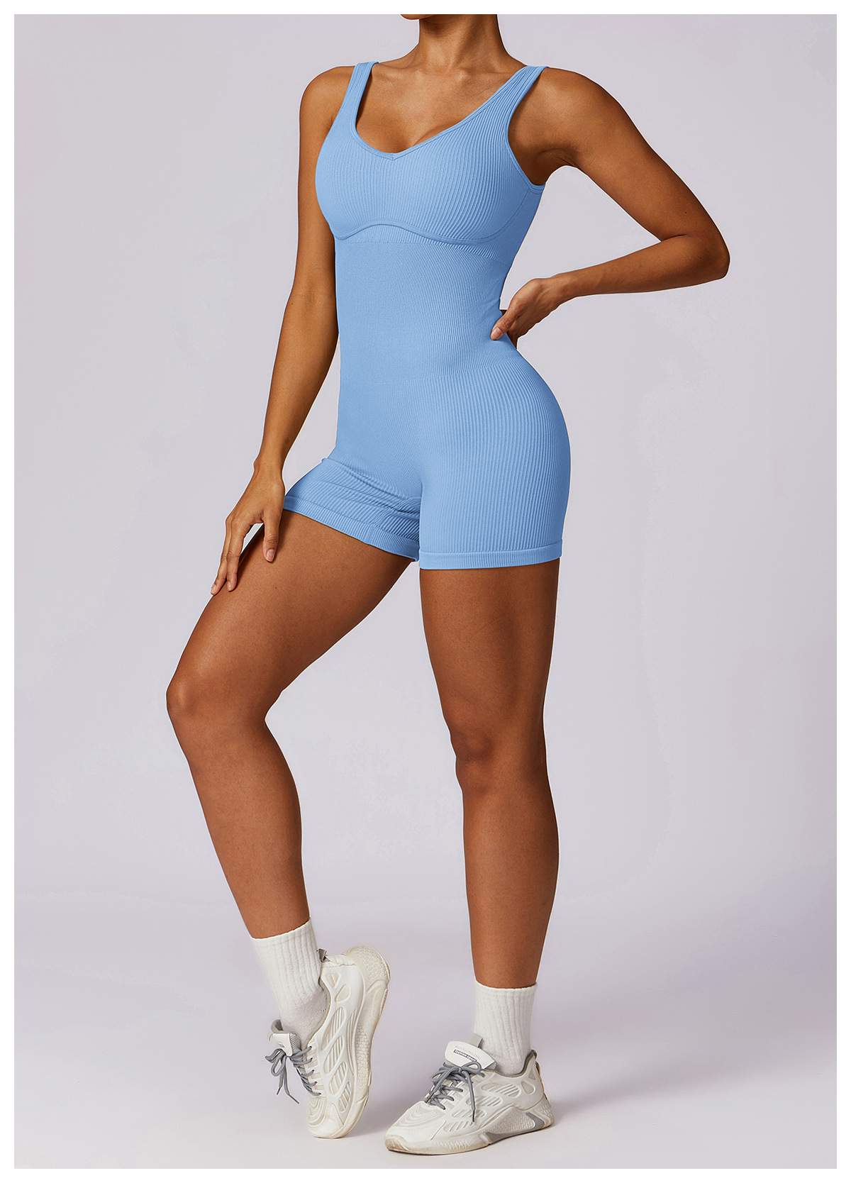 Ribbed Seamless Yoga Bodysuit