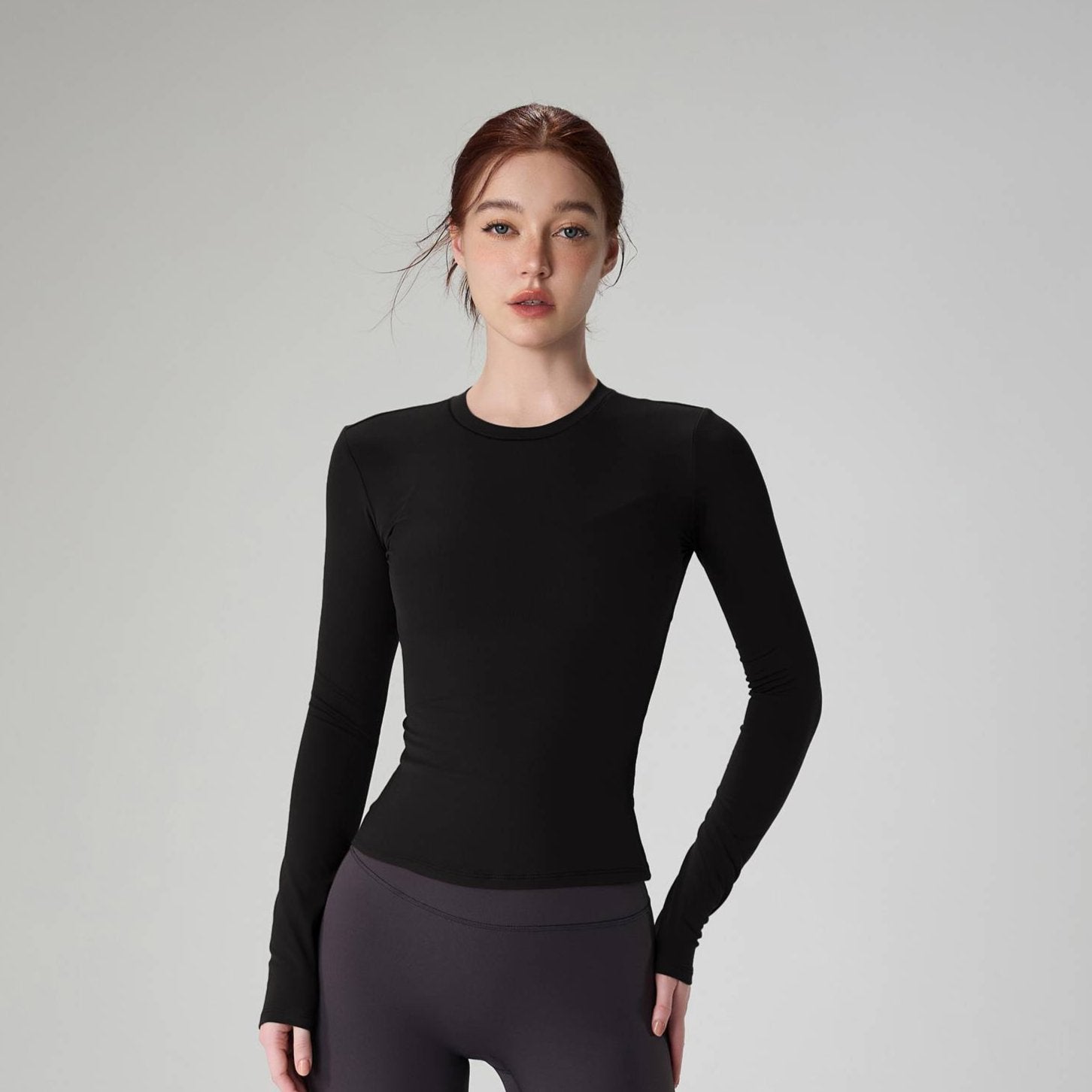 Fitted Crewneck Yoga Sports Top