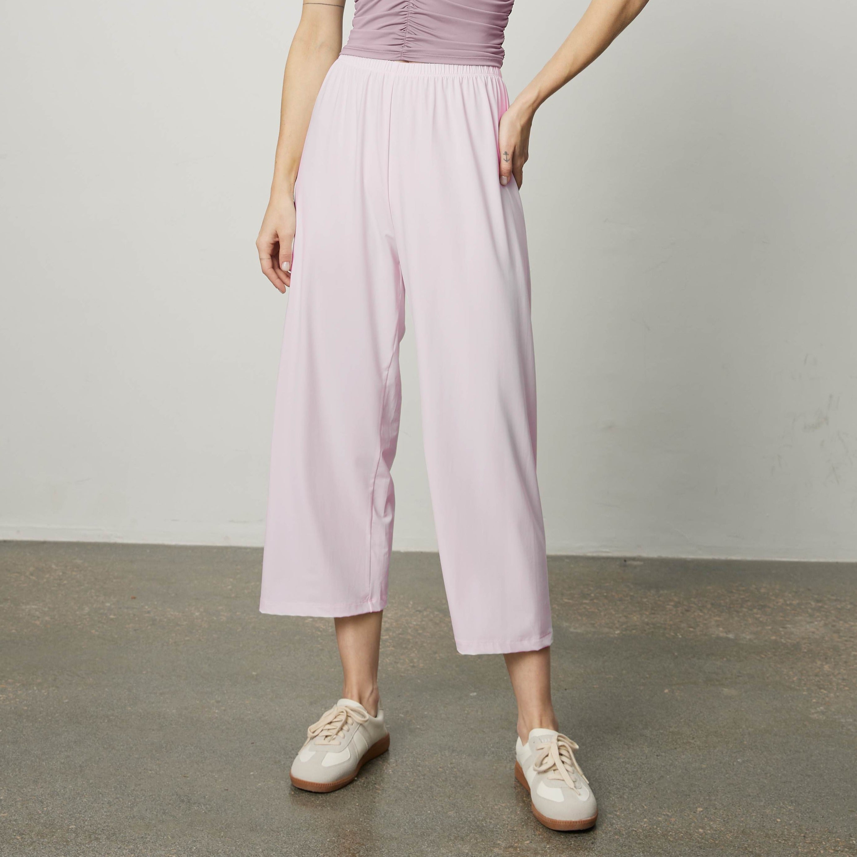 High-Waisted Wide Leg Cropped Pants