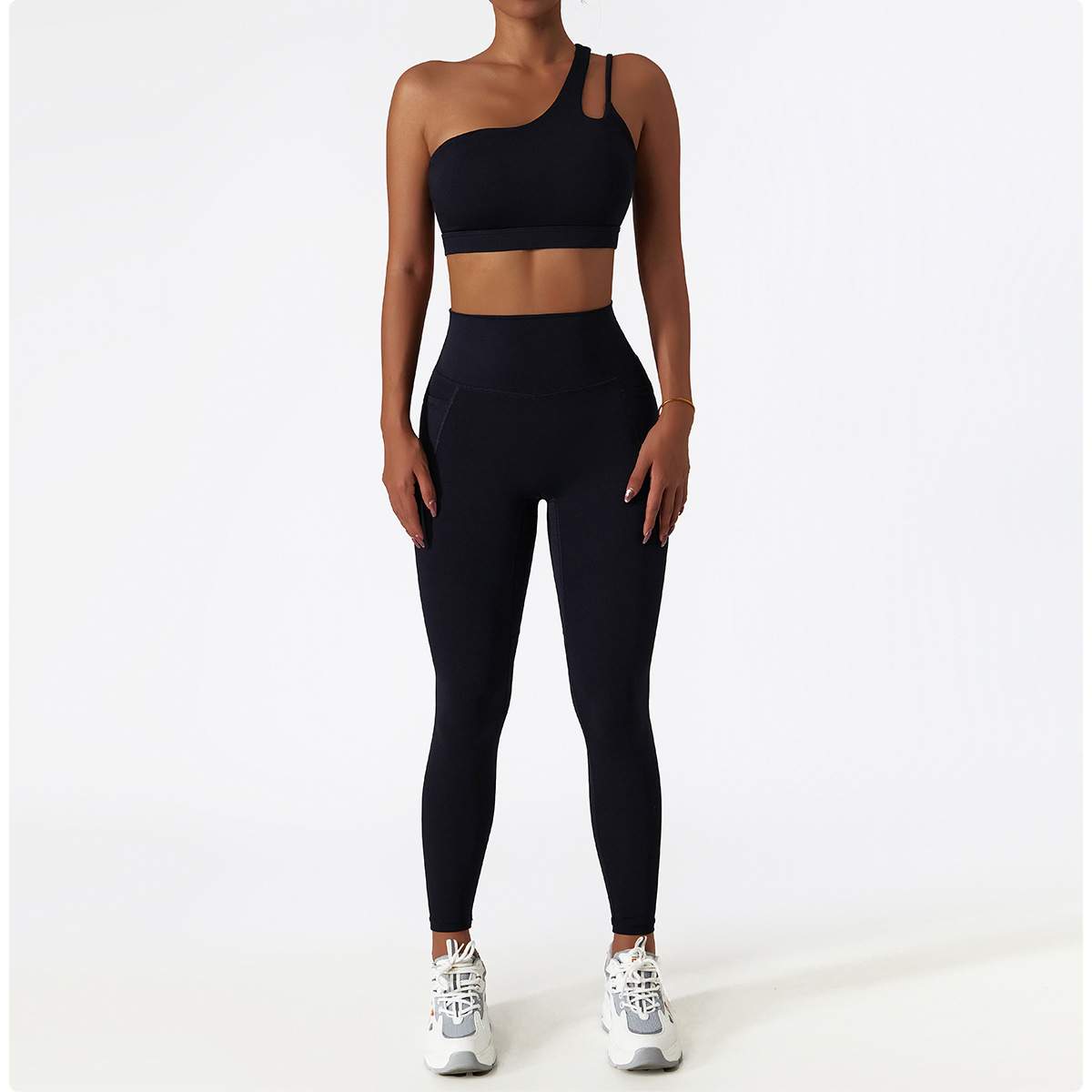 Slant Single-Shoulder Shockproof Sports Bra