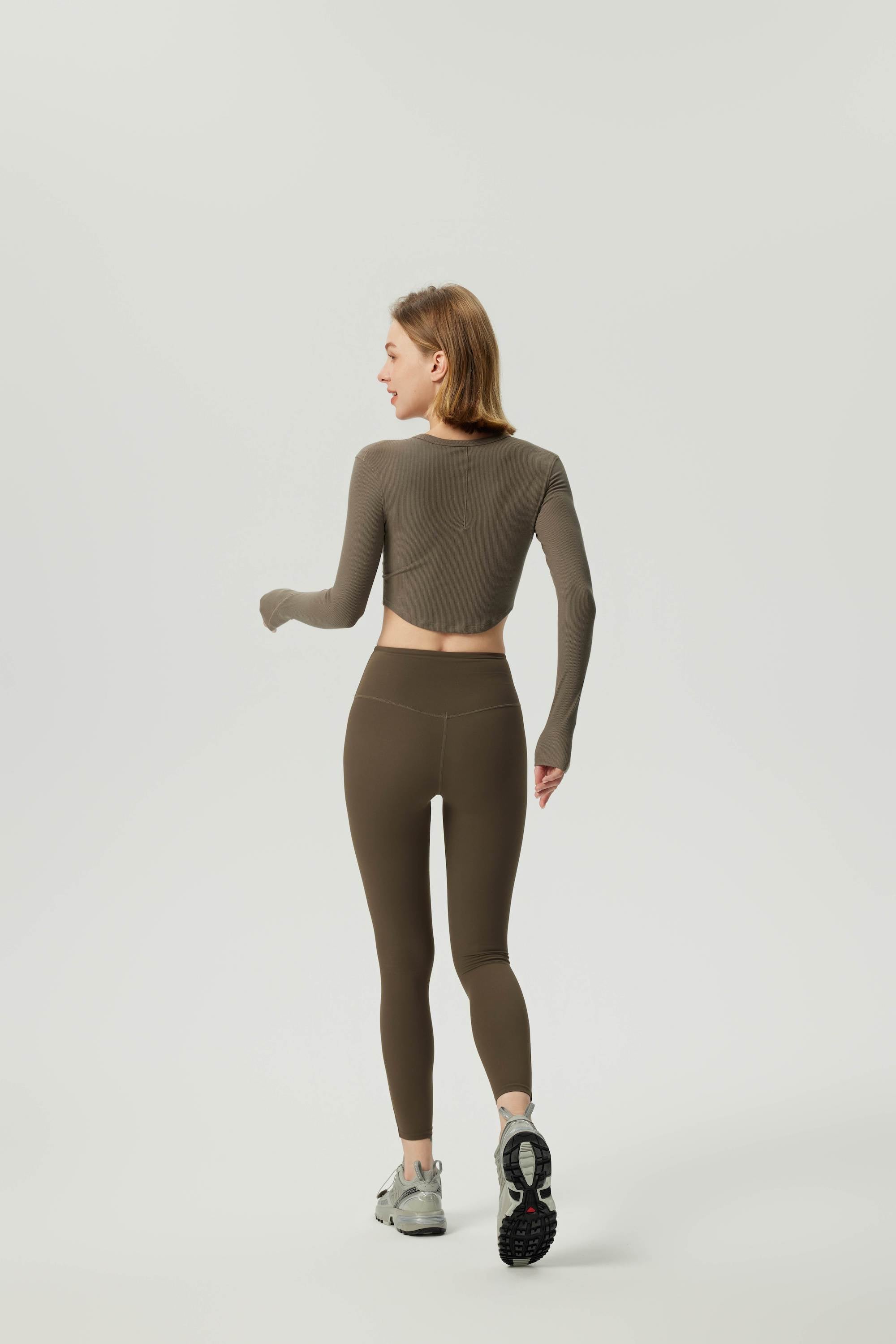 Cropped Modal Ribbed Yoga Long Sleeve Top