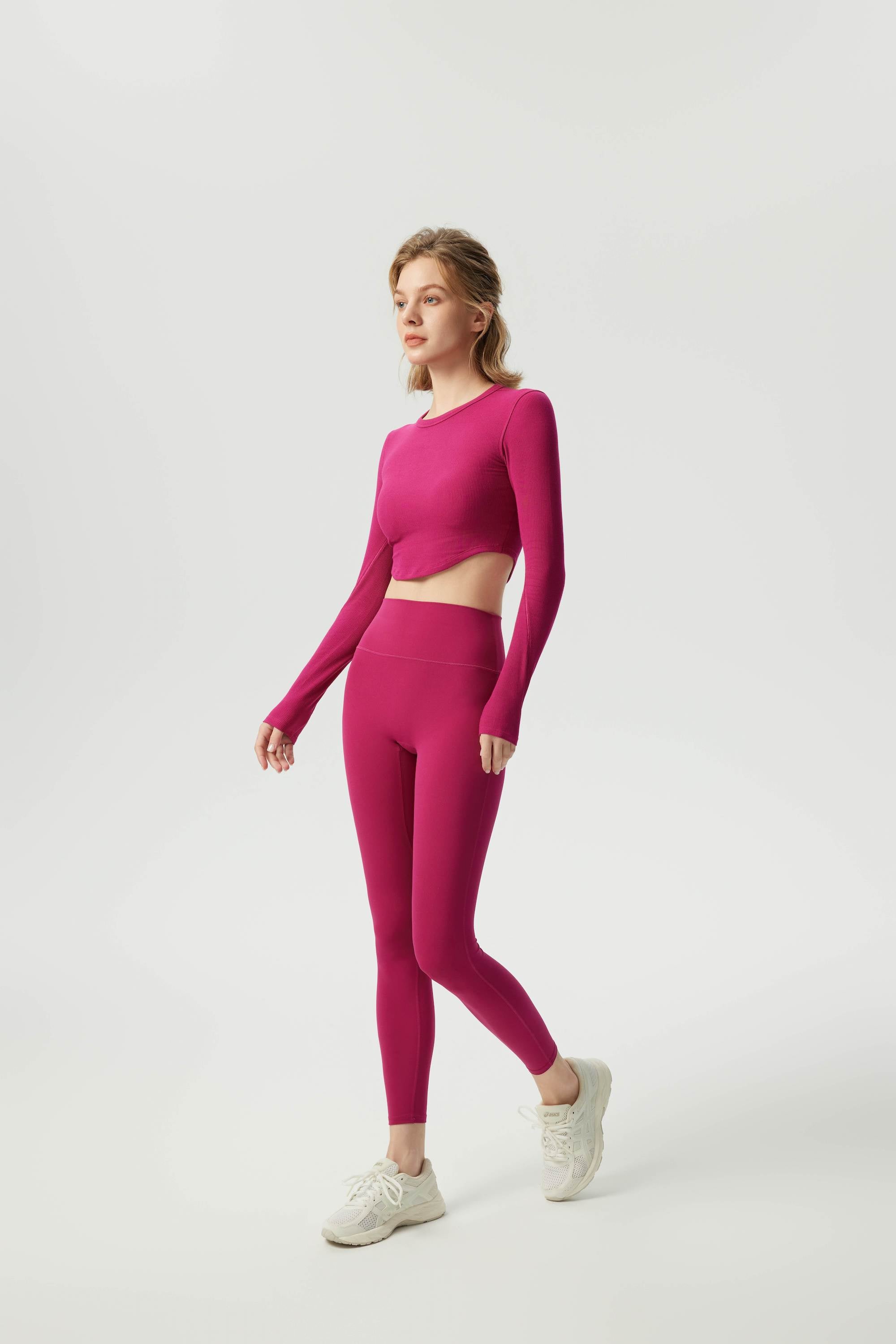 Cropped Modal Ribbed Yoga Long Sleeve Top