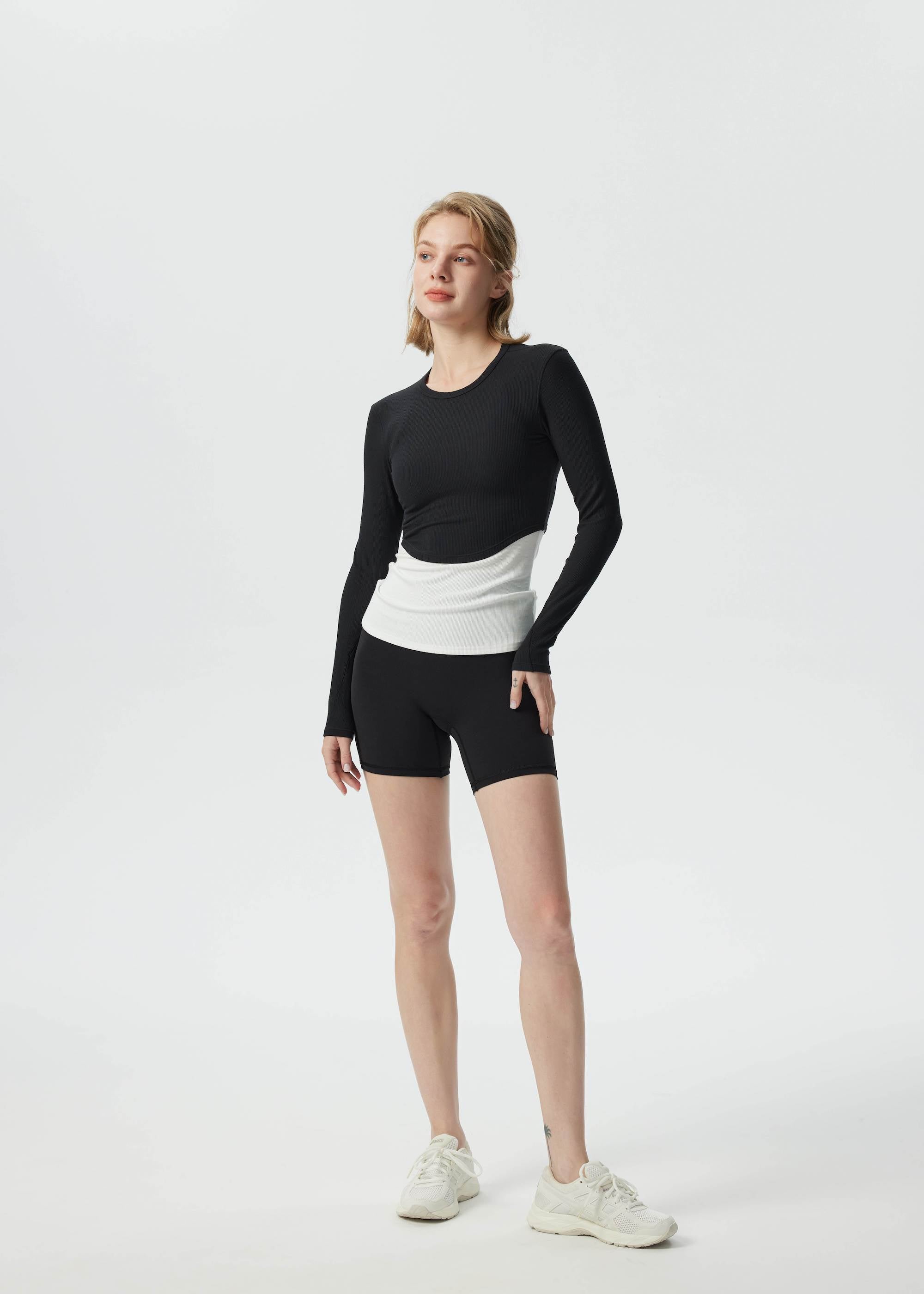 Cropped Modal Ribbed Yoga Long Sleeve Top