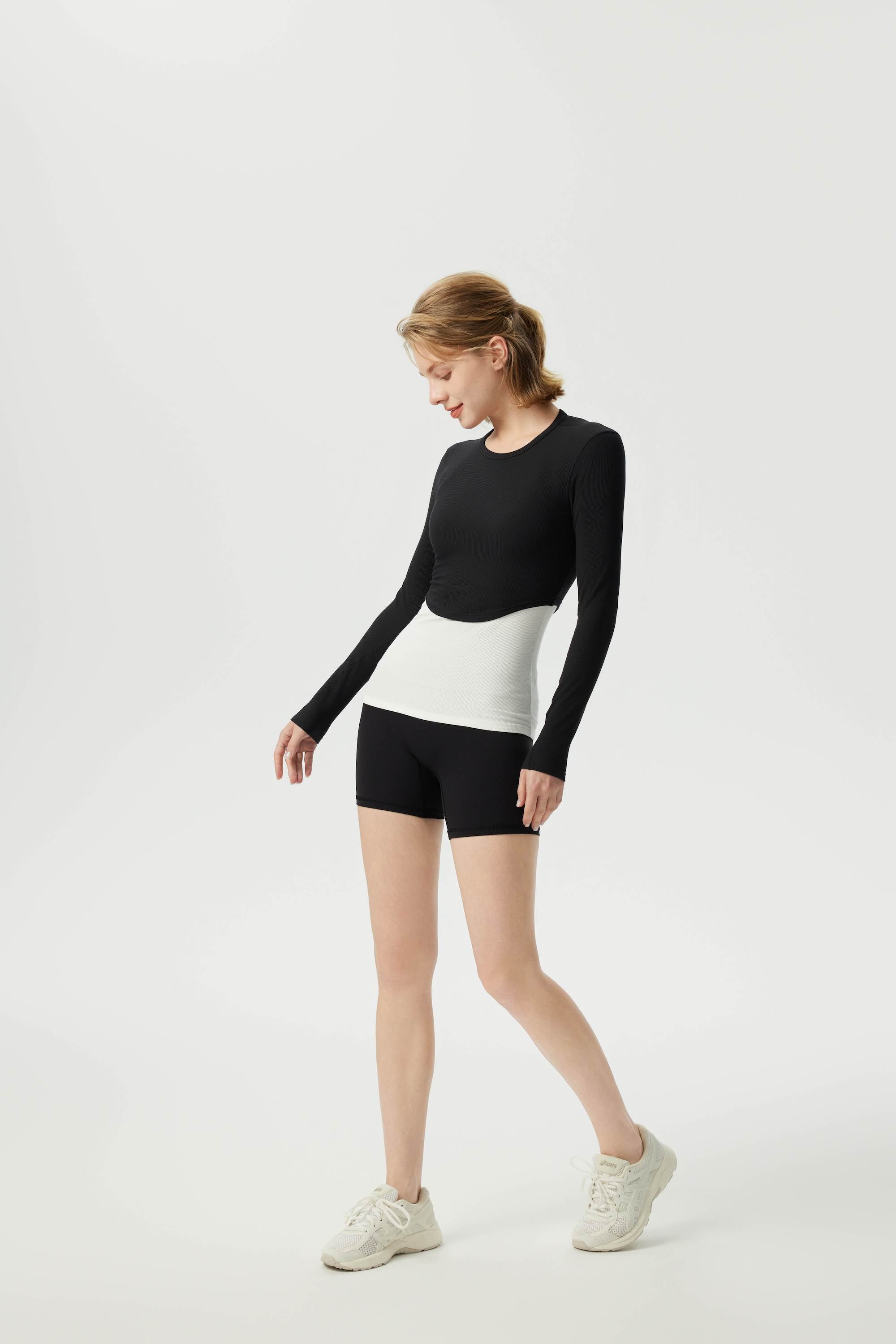 Cropped Modal Ribbed Yoga Long Sleeve Top