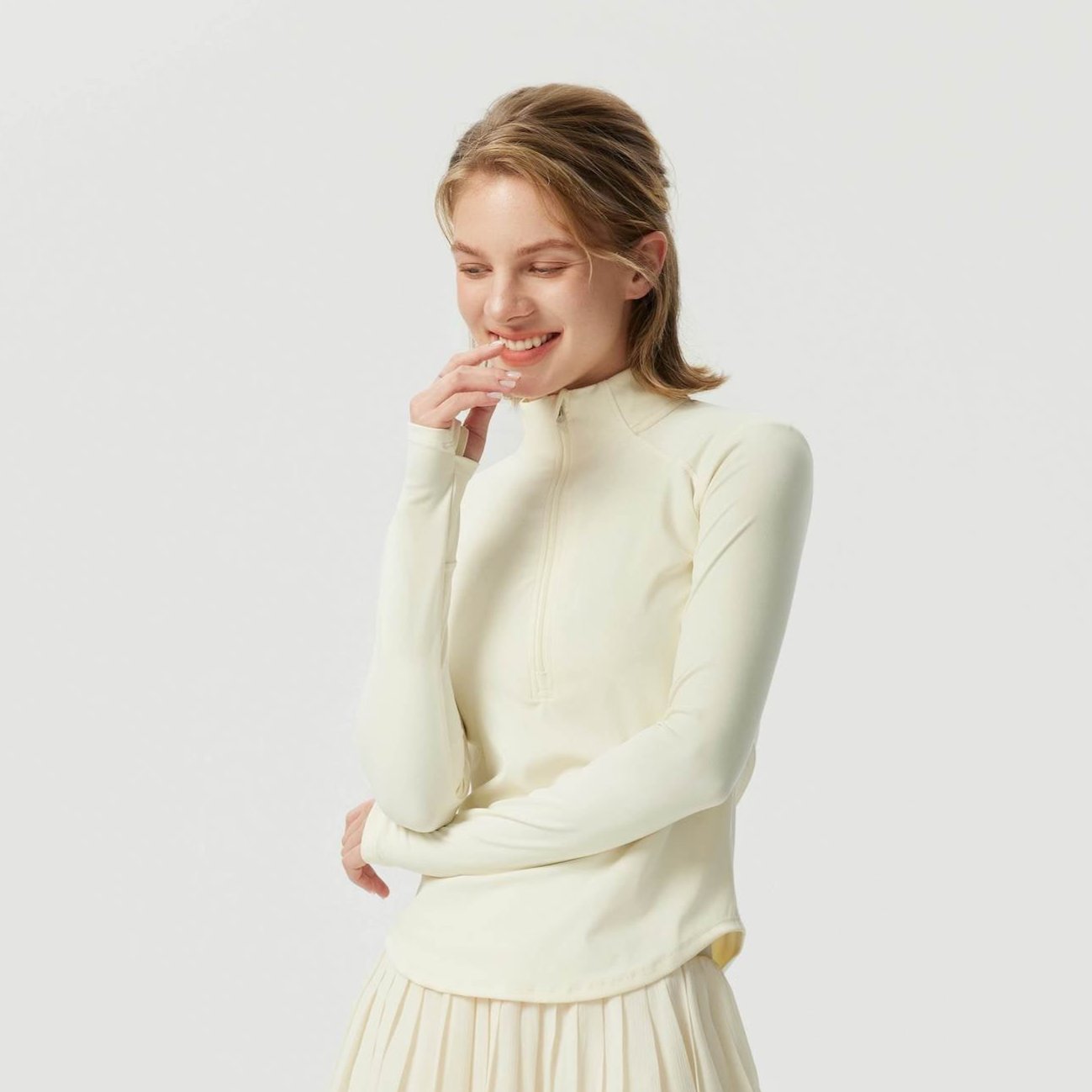 Half-Zip Slim-Fit Long Sleeve Top