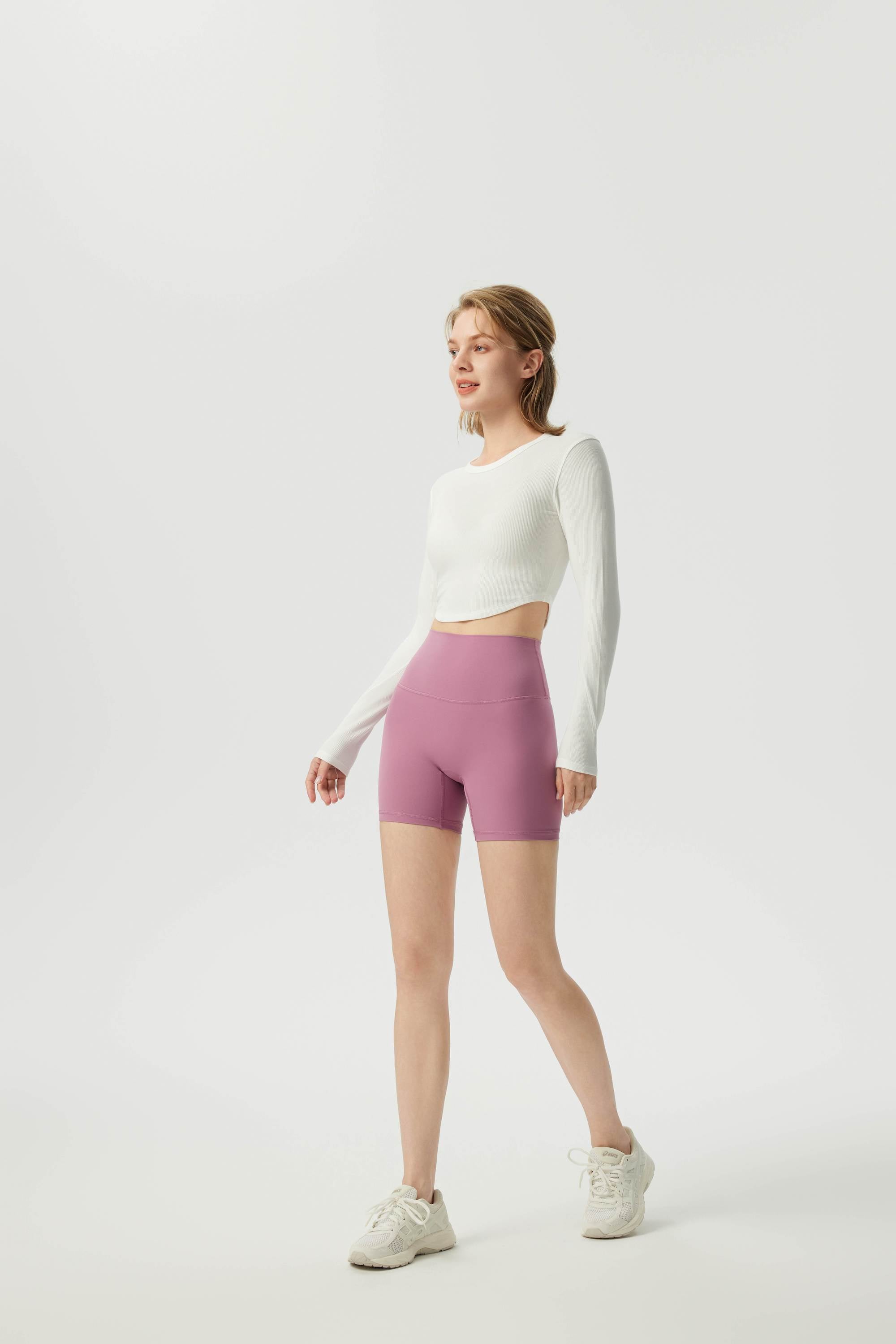 Cropped Modal Ribbed Yoga Long Sleeve Top