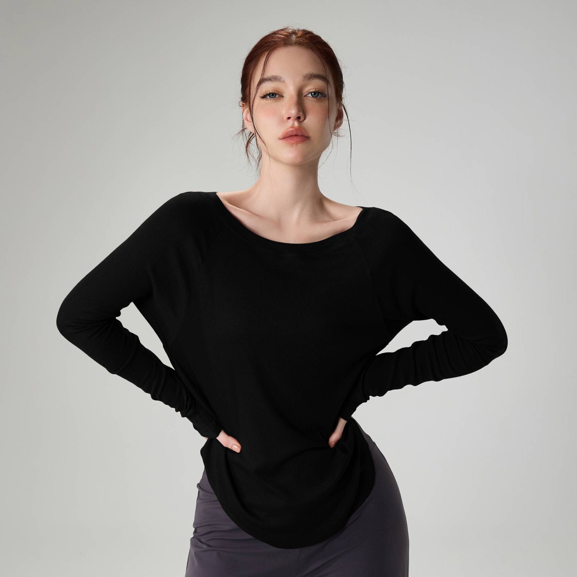 Loose-Fit Breathable Slub Yarn Sports Top