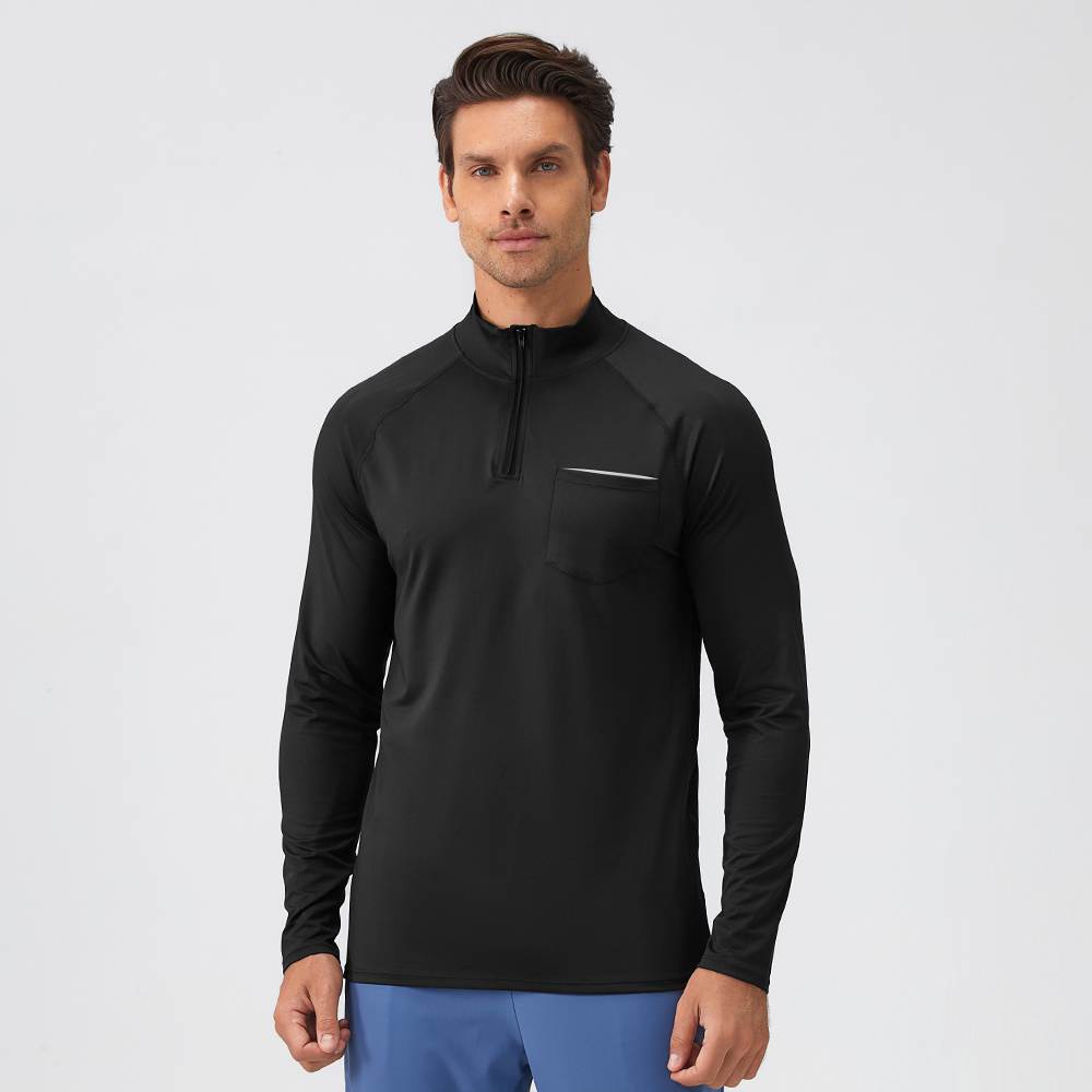 Men's Half Zip Long-Sleeve Top