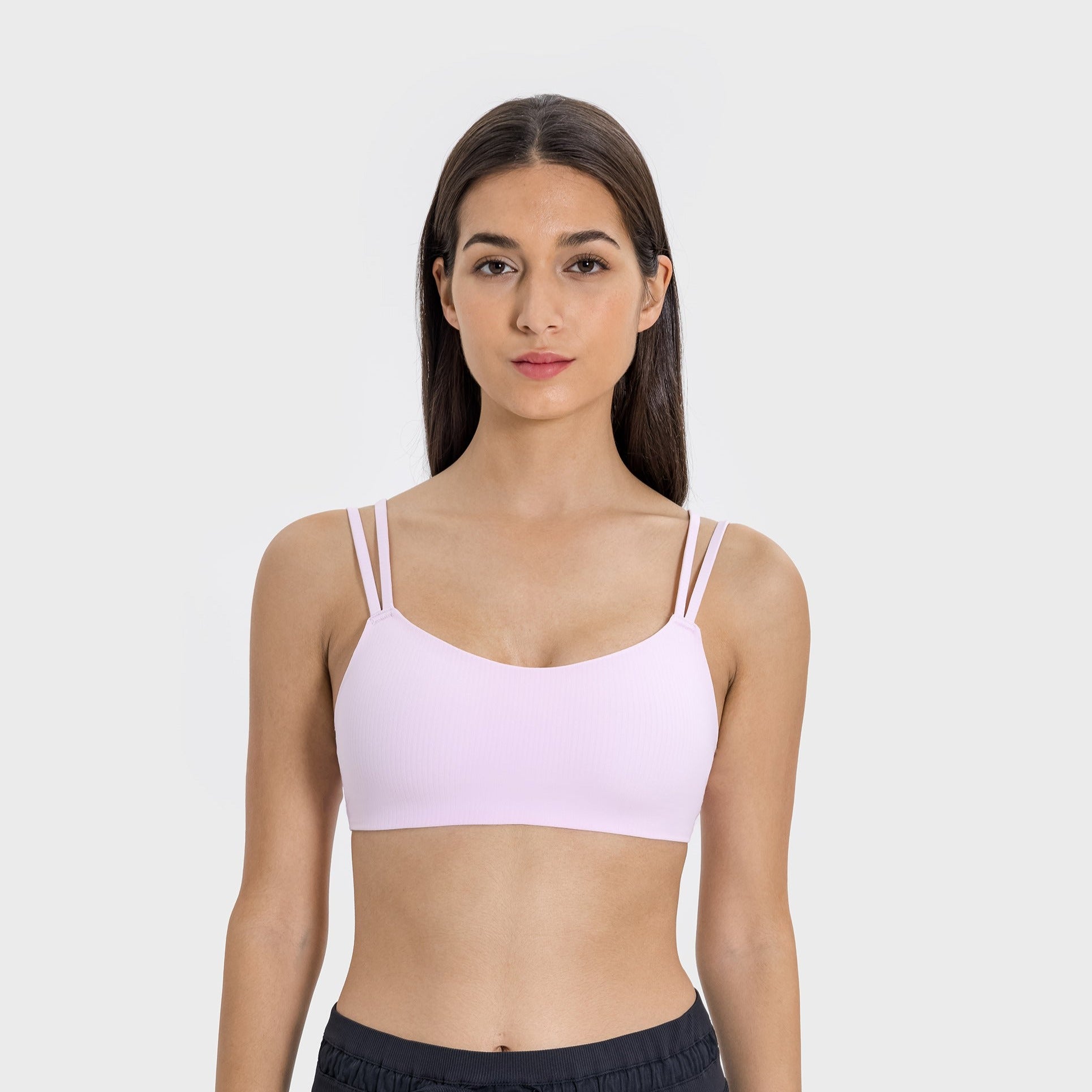 Ribbed High-Stretch Sports Bra