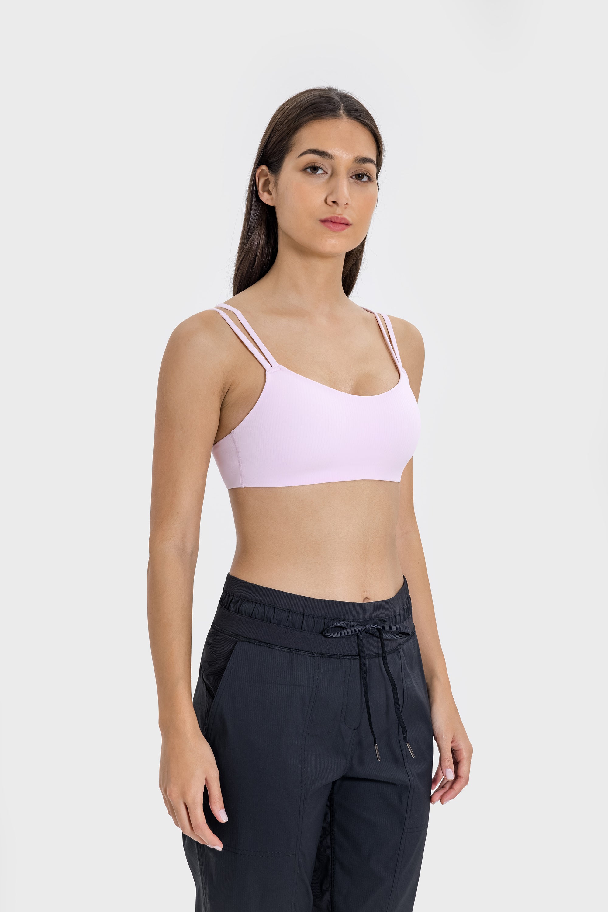 Ribbed High-Stretch Sports Bra