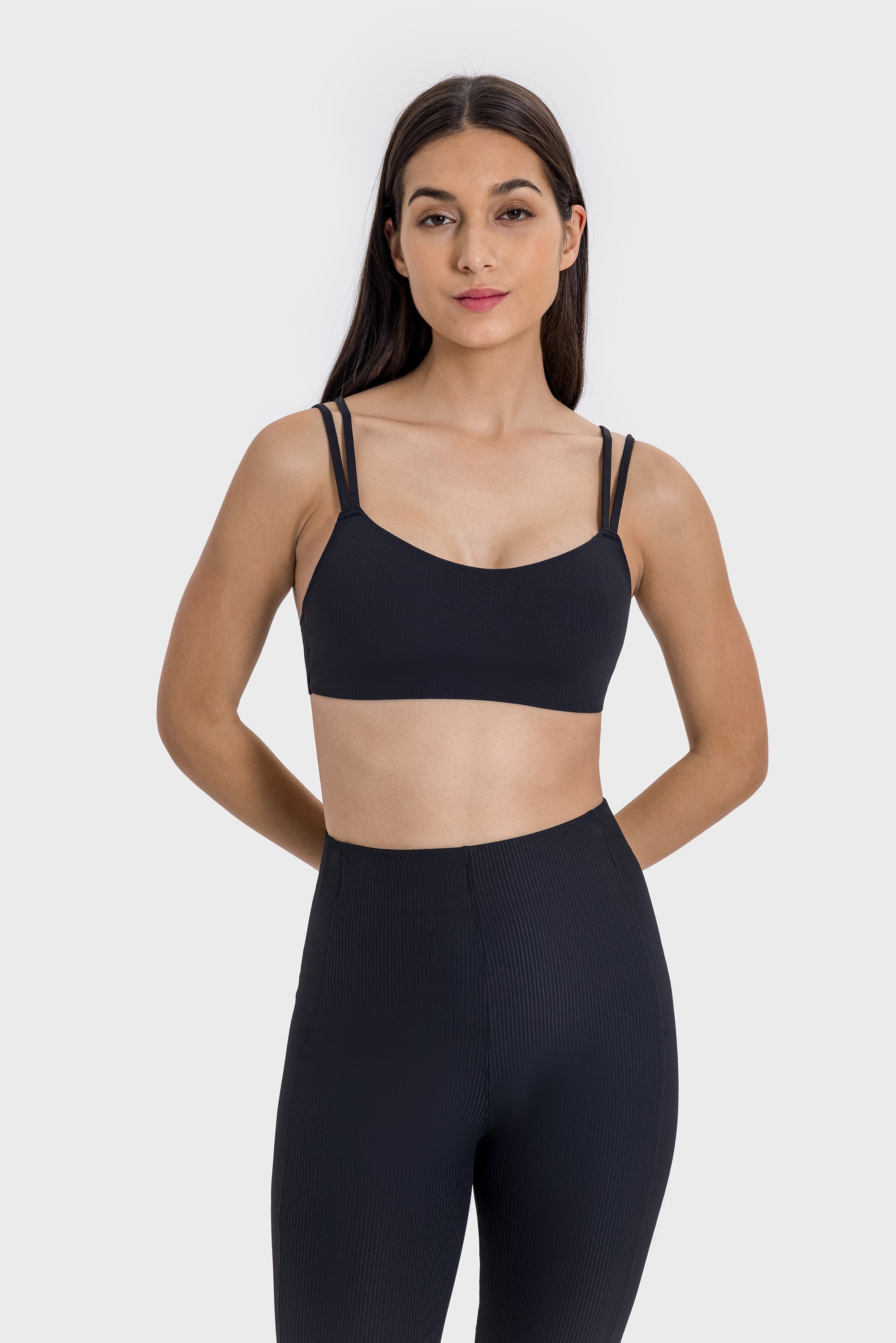 Ribbed High-Stretch Sports Bra