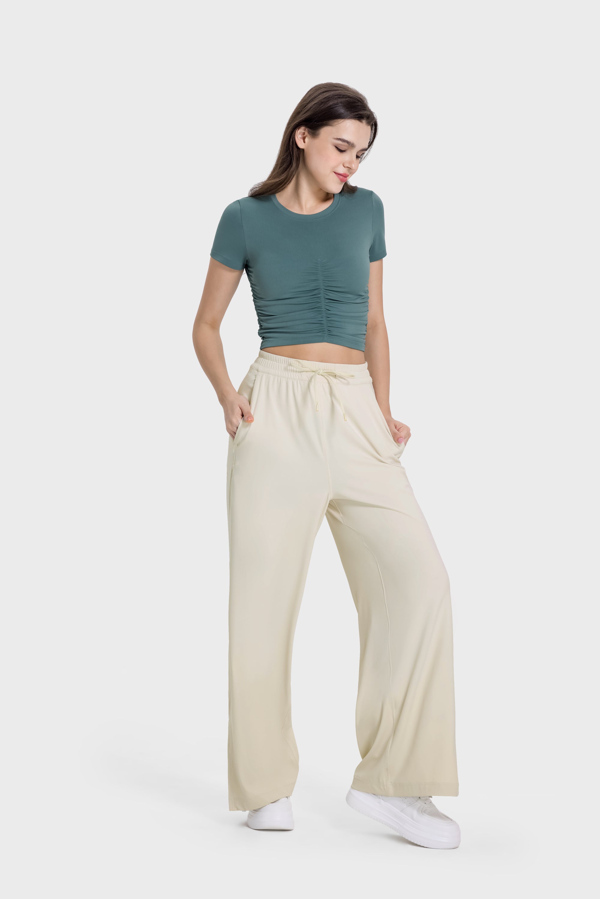 Drapey Straight-Leg Pants