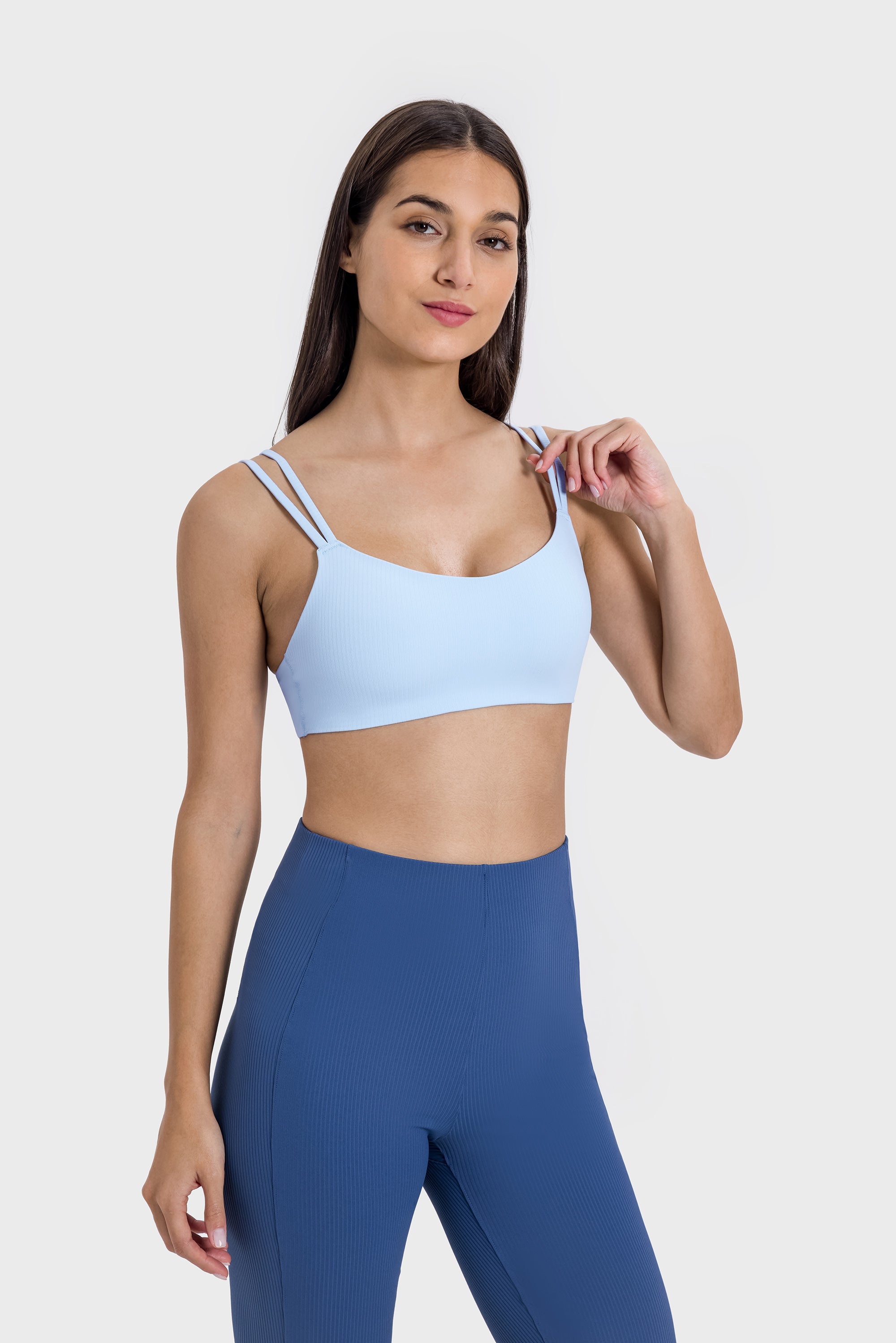 Ribbed High-Stretch Sports Bra