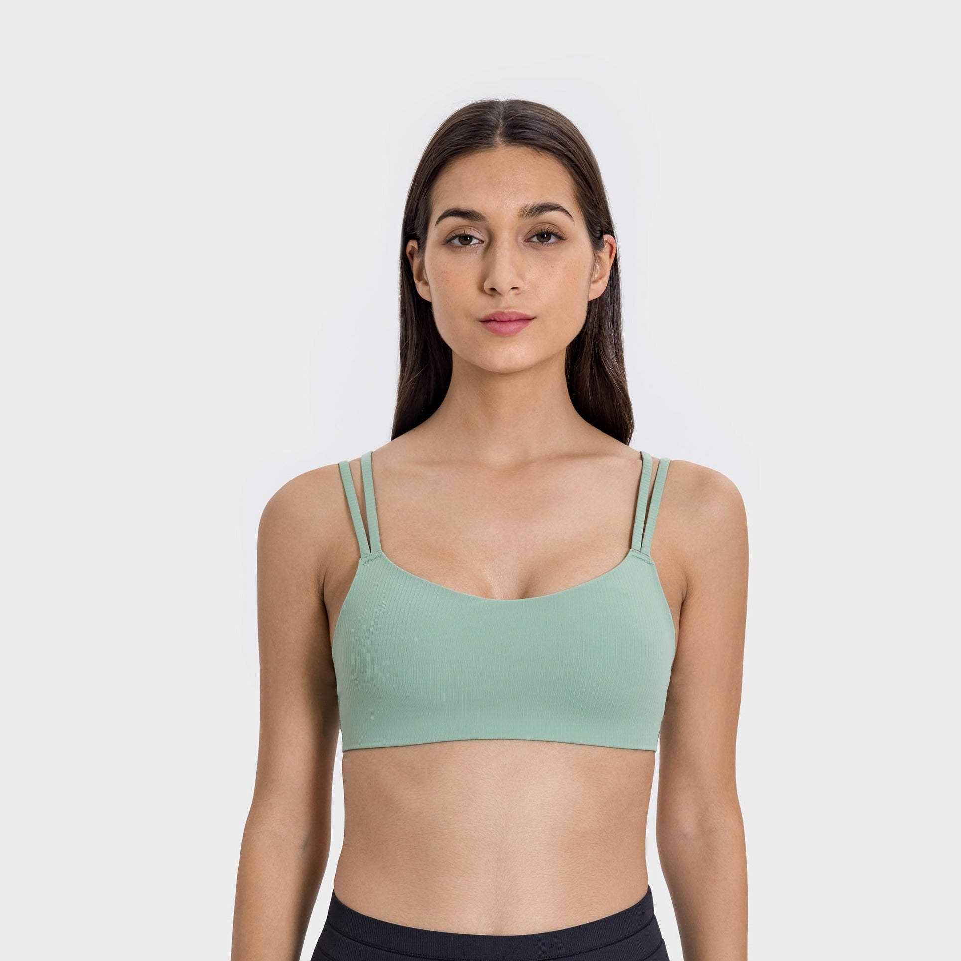 Ribbed High-Stretch Sports Bra