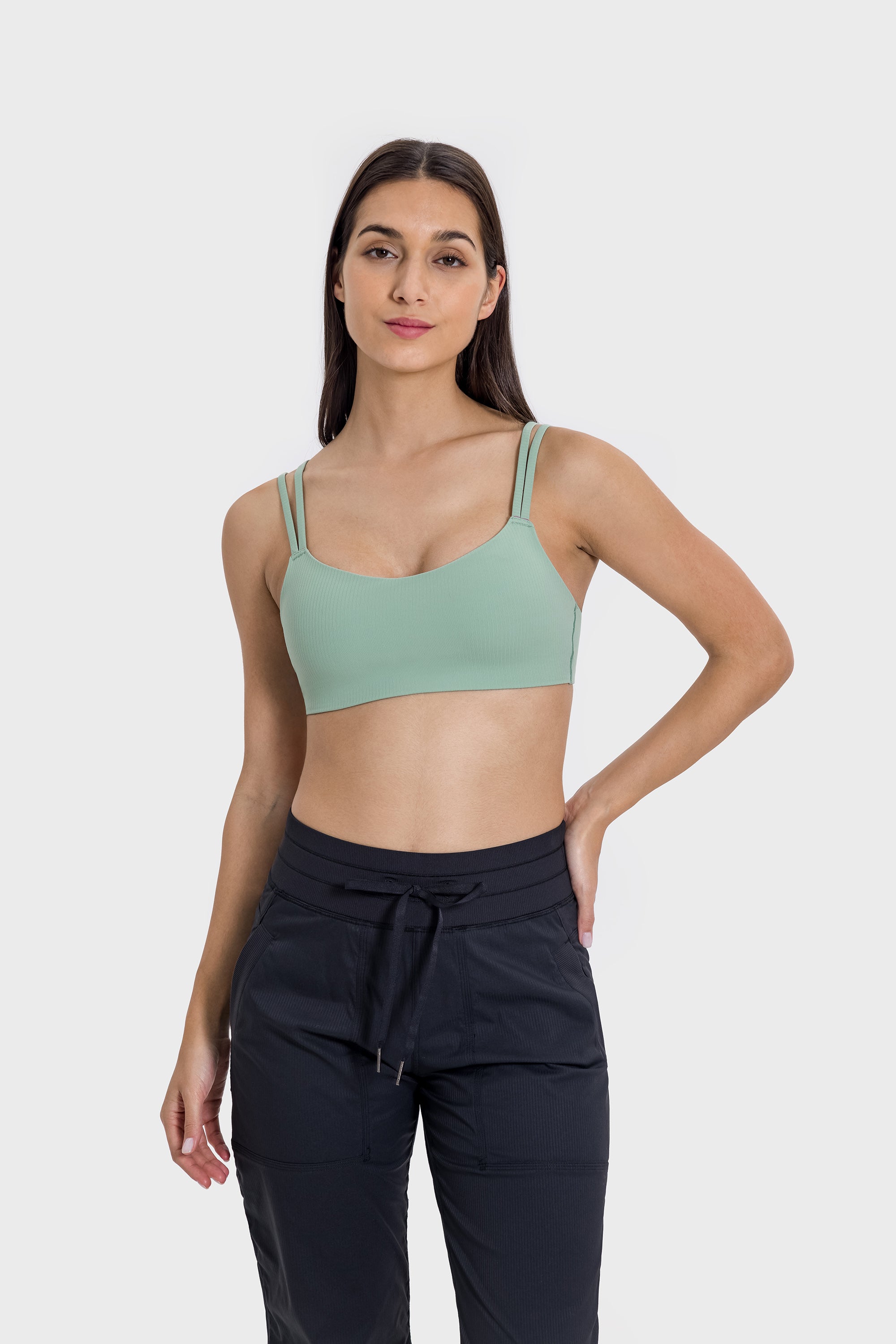 Ribbed High-Stretch Sports Bra