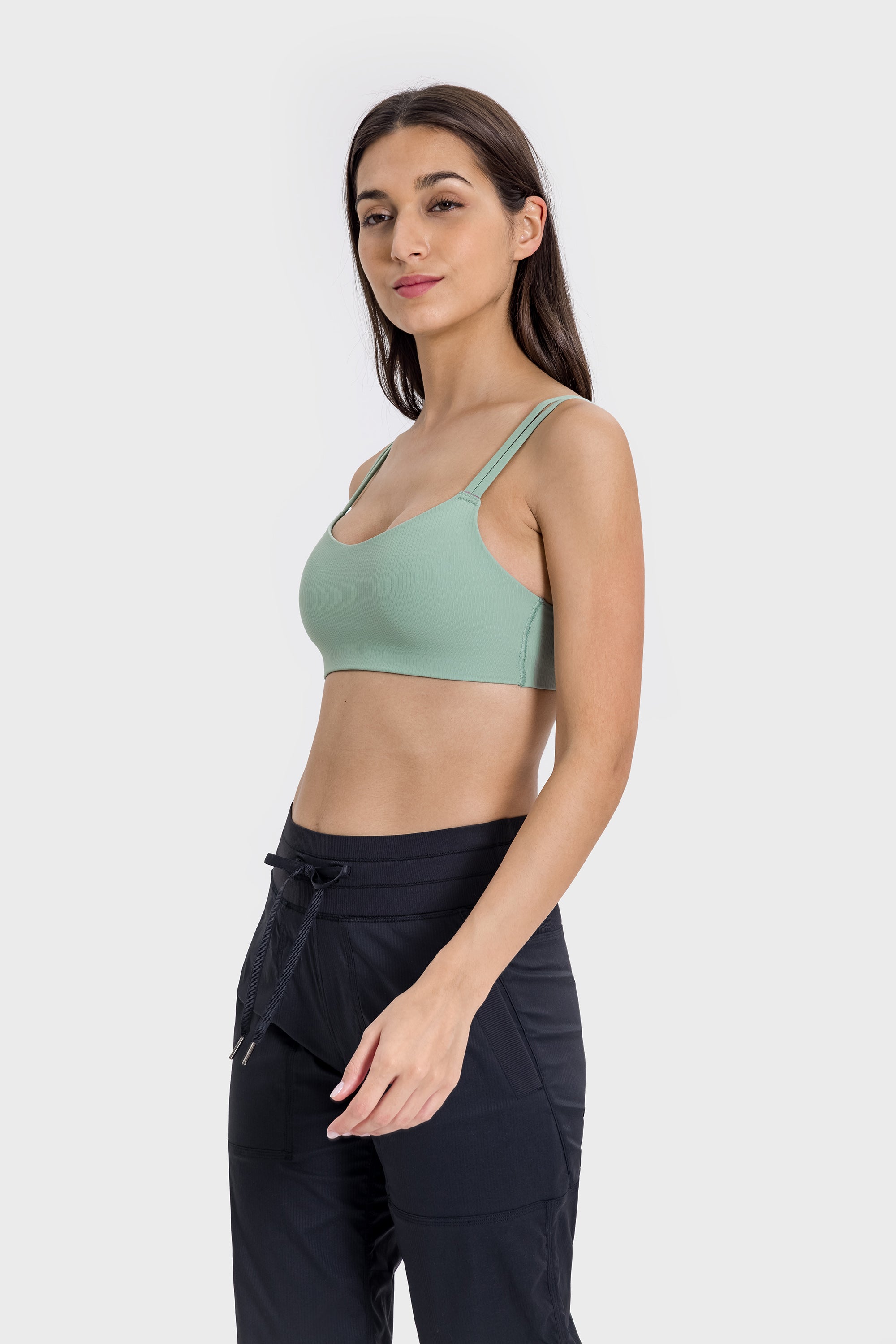 Ribbed High-Stretch Sports Bra