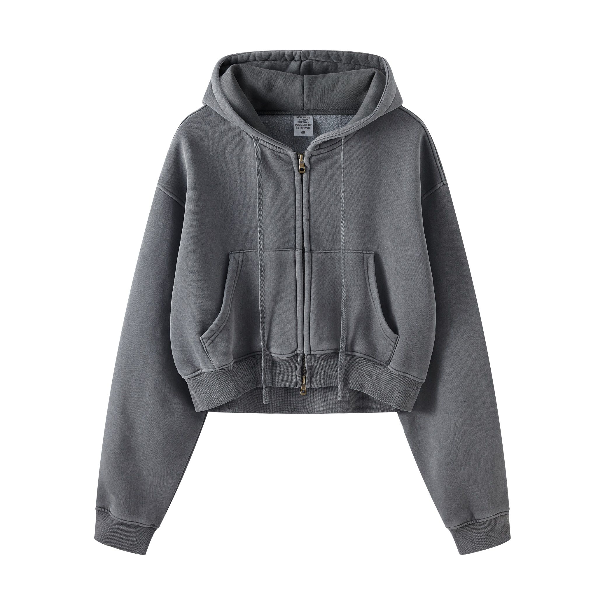 Women 355g Zip Up Short Hoodie