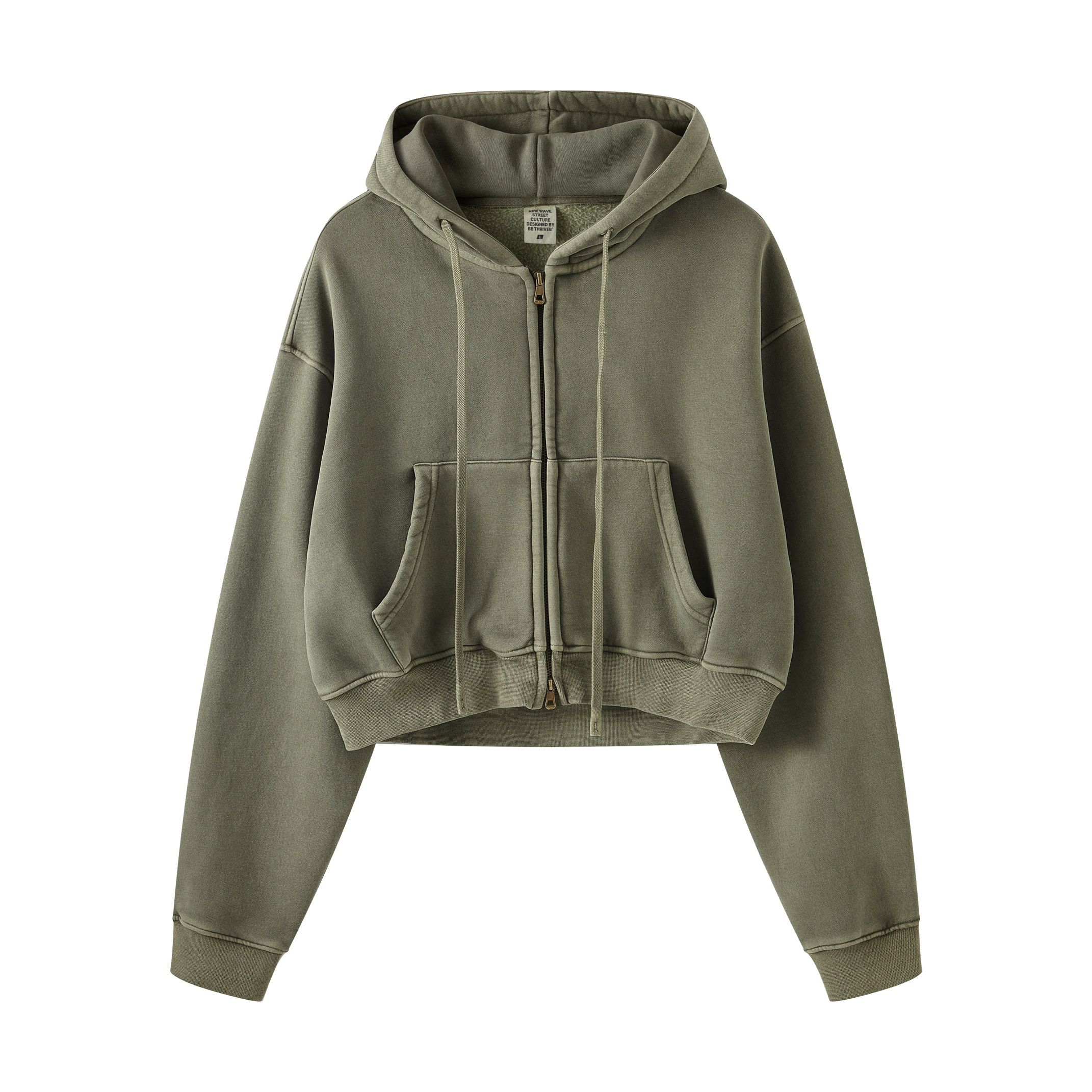 Women 355g Zip Up Short Hoodie