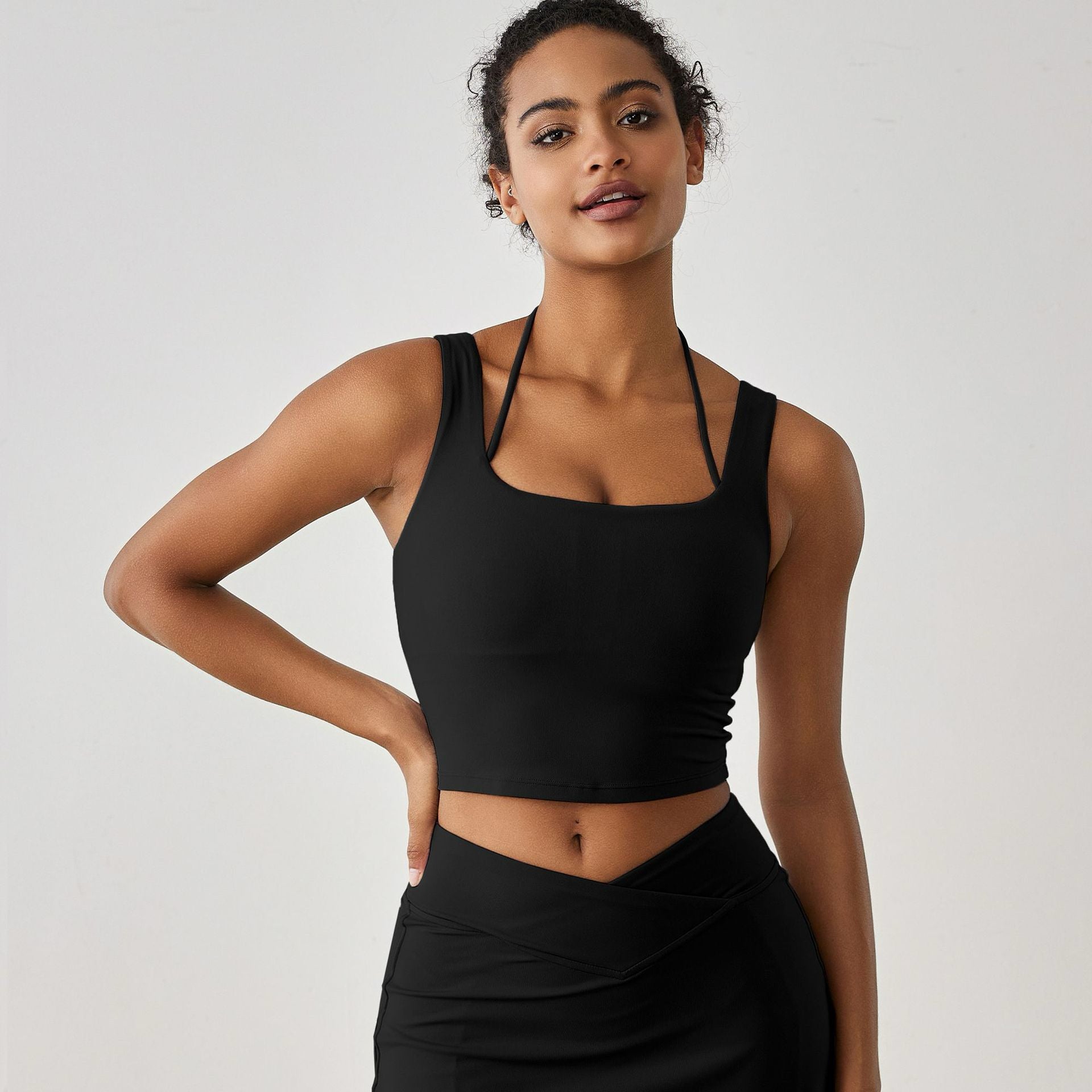 2-in-1 Layered Sports Bra with Integrated Tank Top