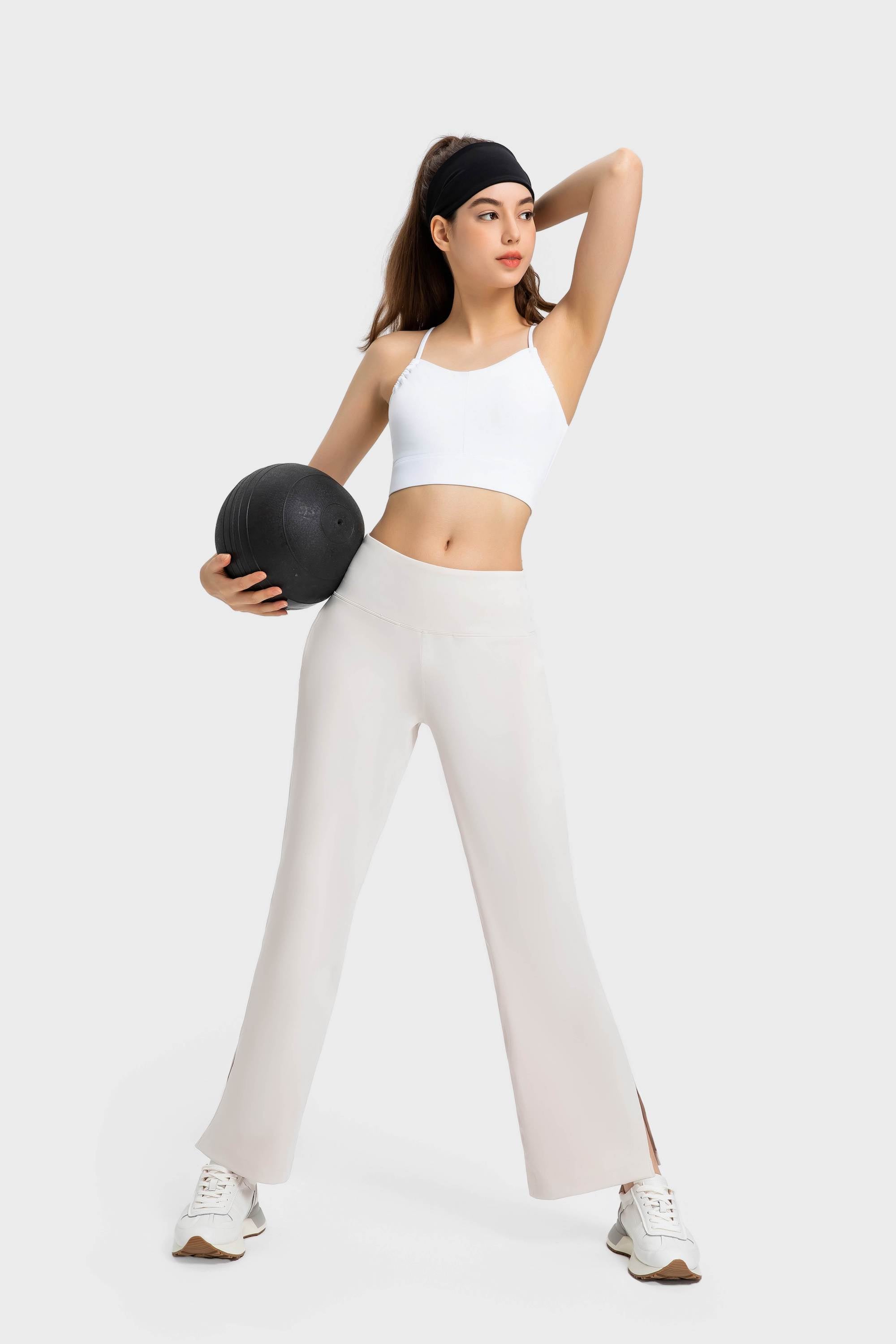 High-Waisted Flared Wide-Leg Yoga Pants