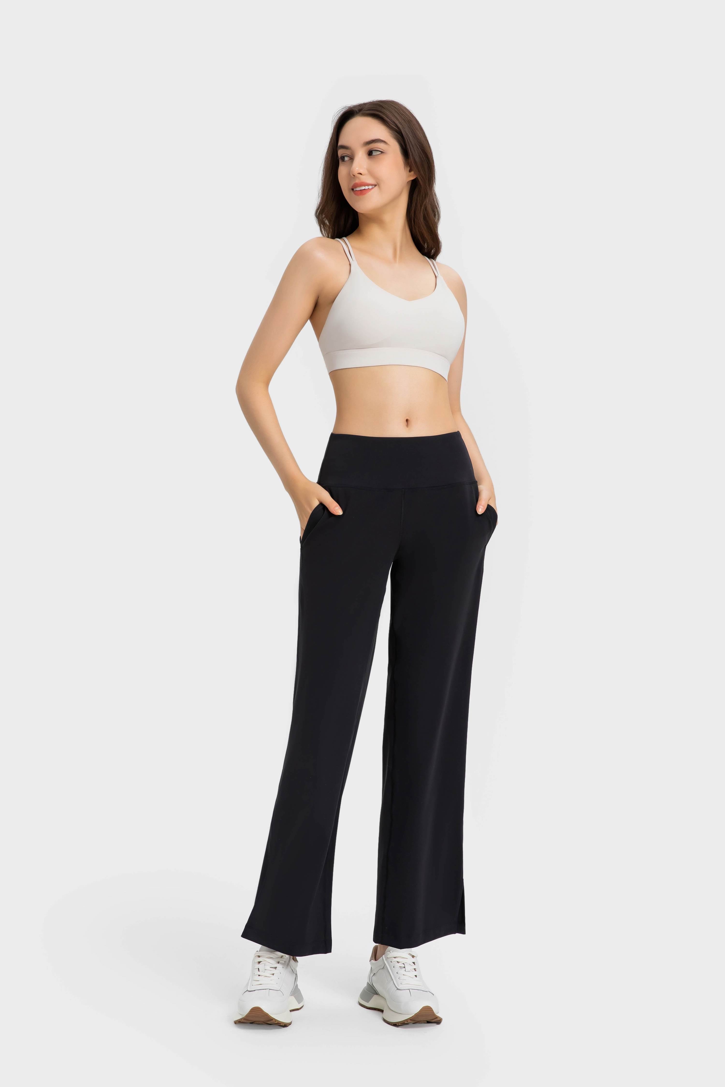 High-Waisted Flared Wide-Leg Yoga Pants