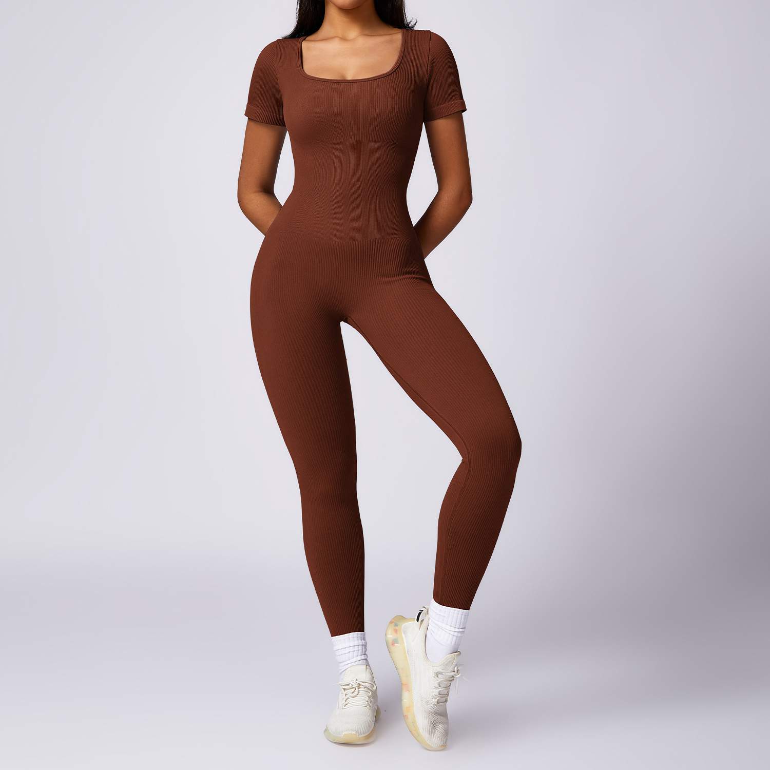 Ribbed Seamless Yoga Bodysuit