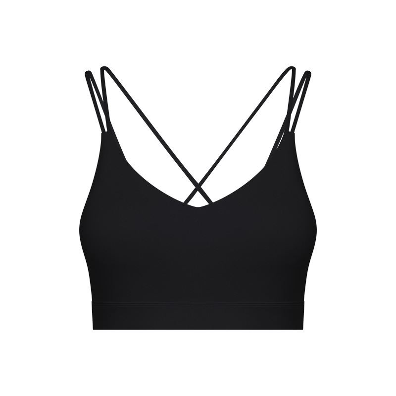 Double Shoulder Strap Cross Back Sports Bra