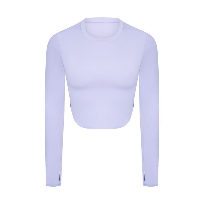 Fitness Long-Sleeved T-shirt With Side Seam Slits