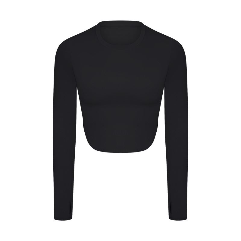 Fitness Long-Sleeved T-shirt With Side Seam Slits