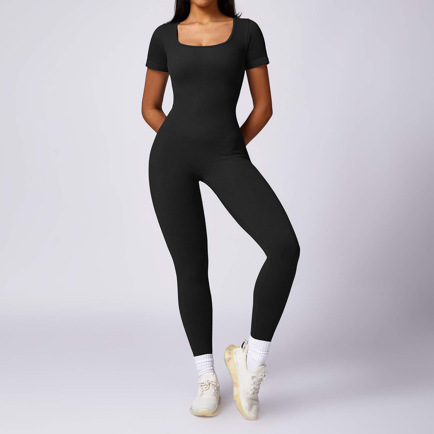 Ribbed Seamless Yoga Bodysuit