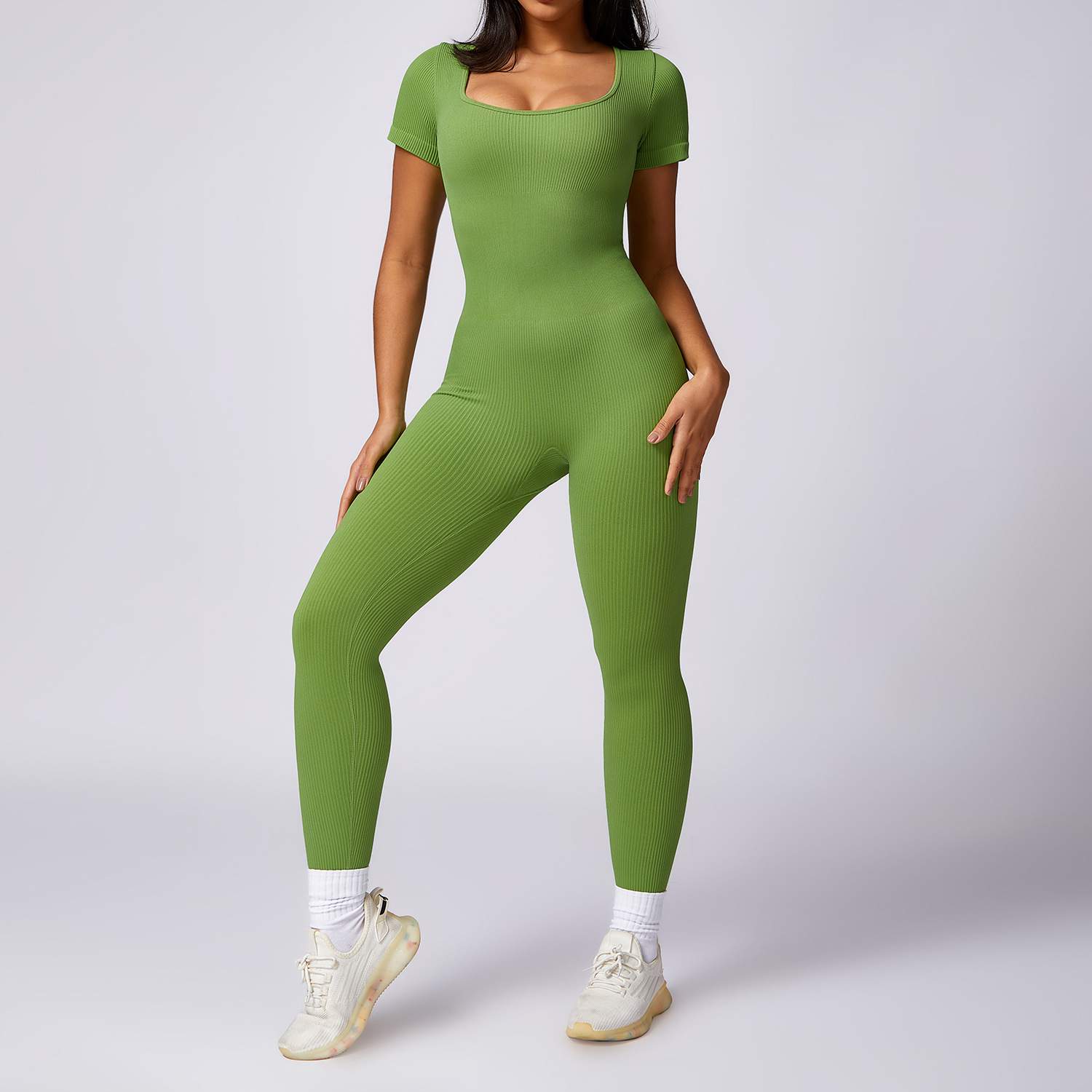 Ribbed Seamless Yoga Bodysuit