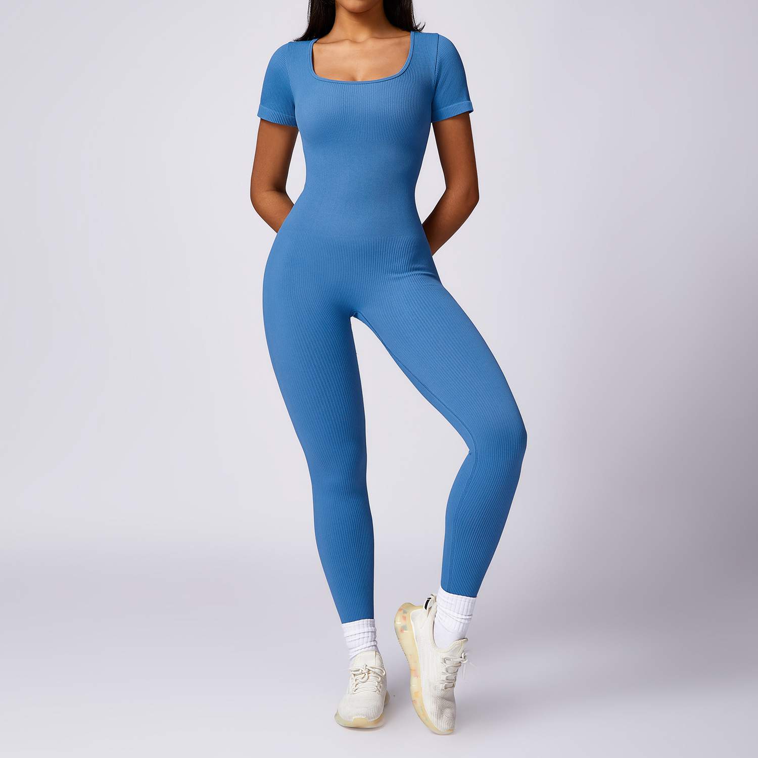 Ribbed Seamless Yoga Bodysuit