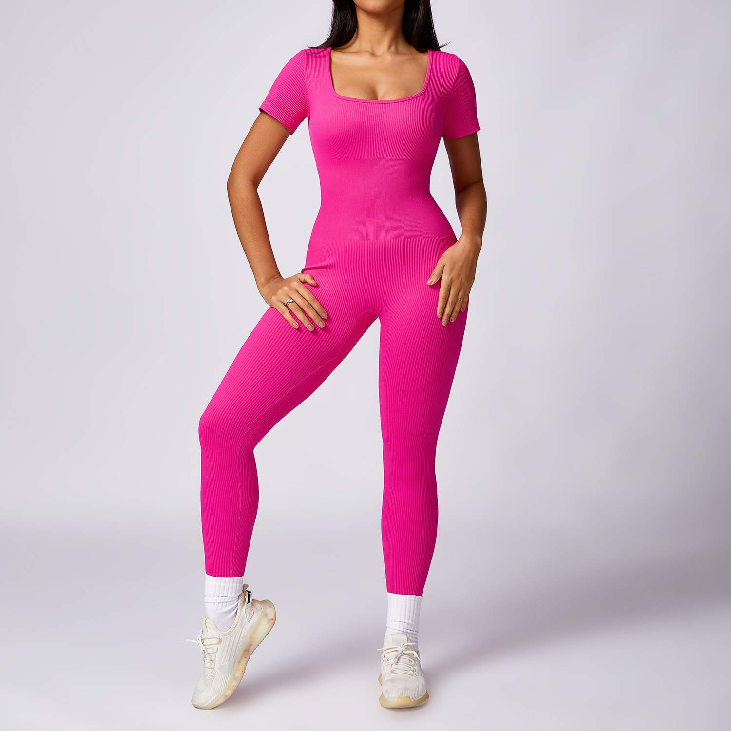 Ribbed Seamless Yoga Bodysuit