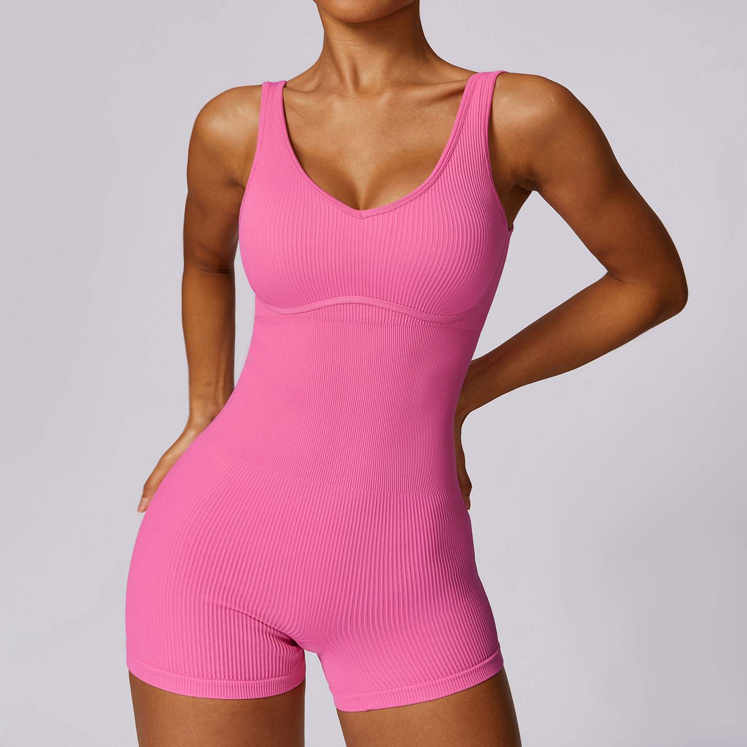 Ribbed Seamless Yoga Bodysuit