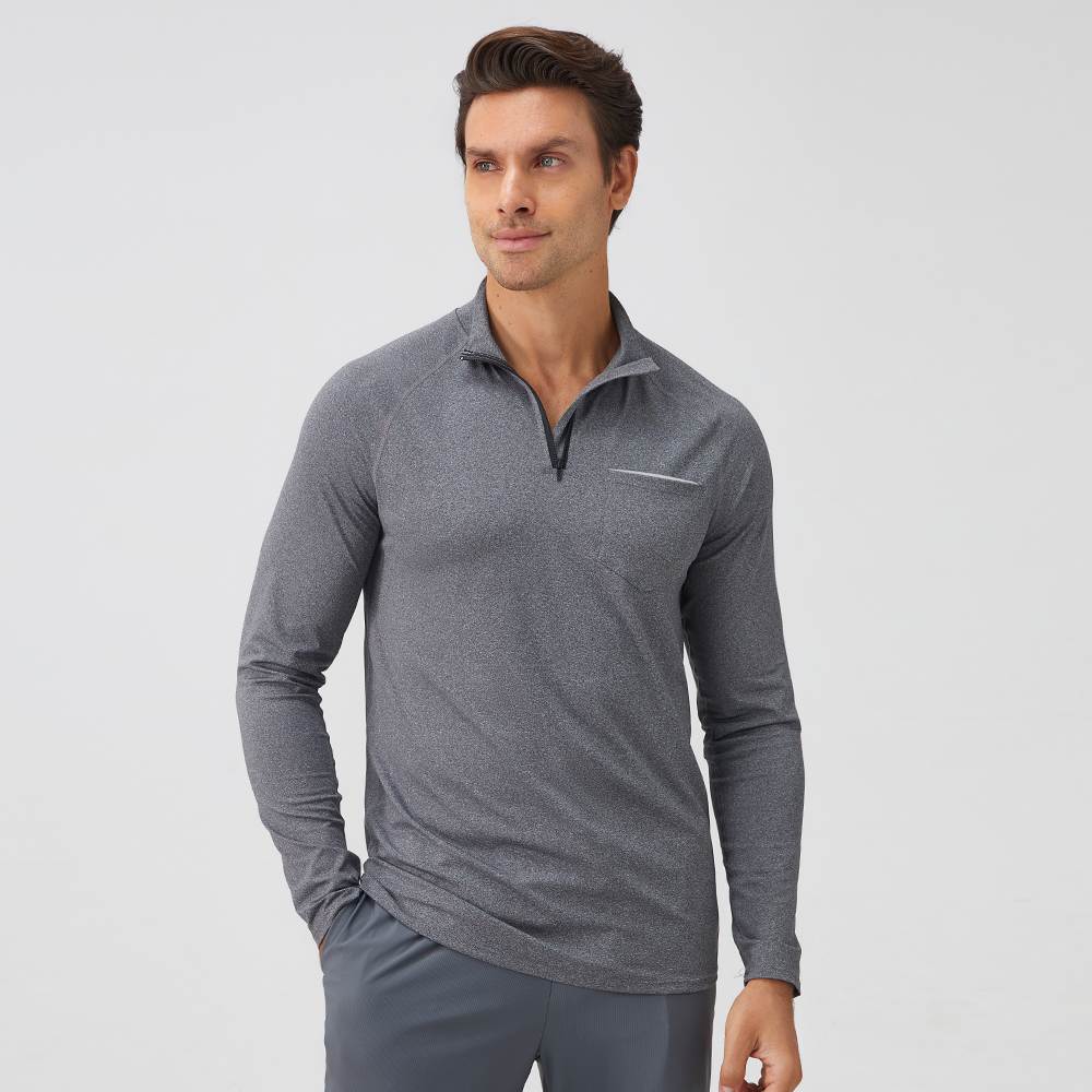 Men's Half Zip Long-Sleeve Top